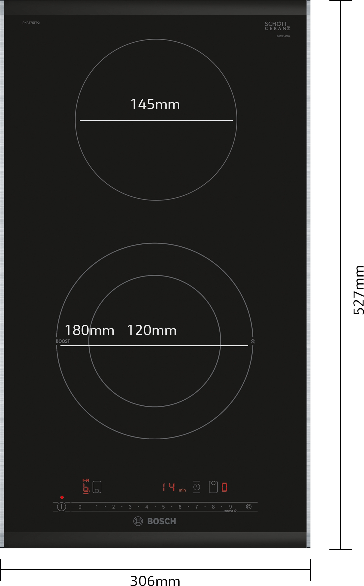 Ploča sa dve ringle 30 cm Serija 6 30 cm PKF375FP2E