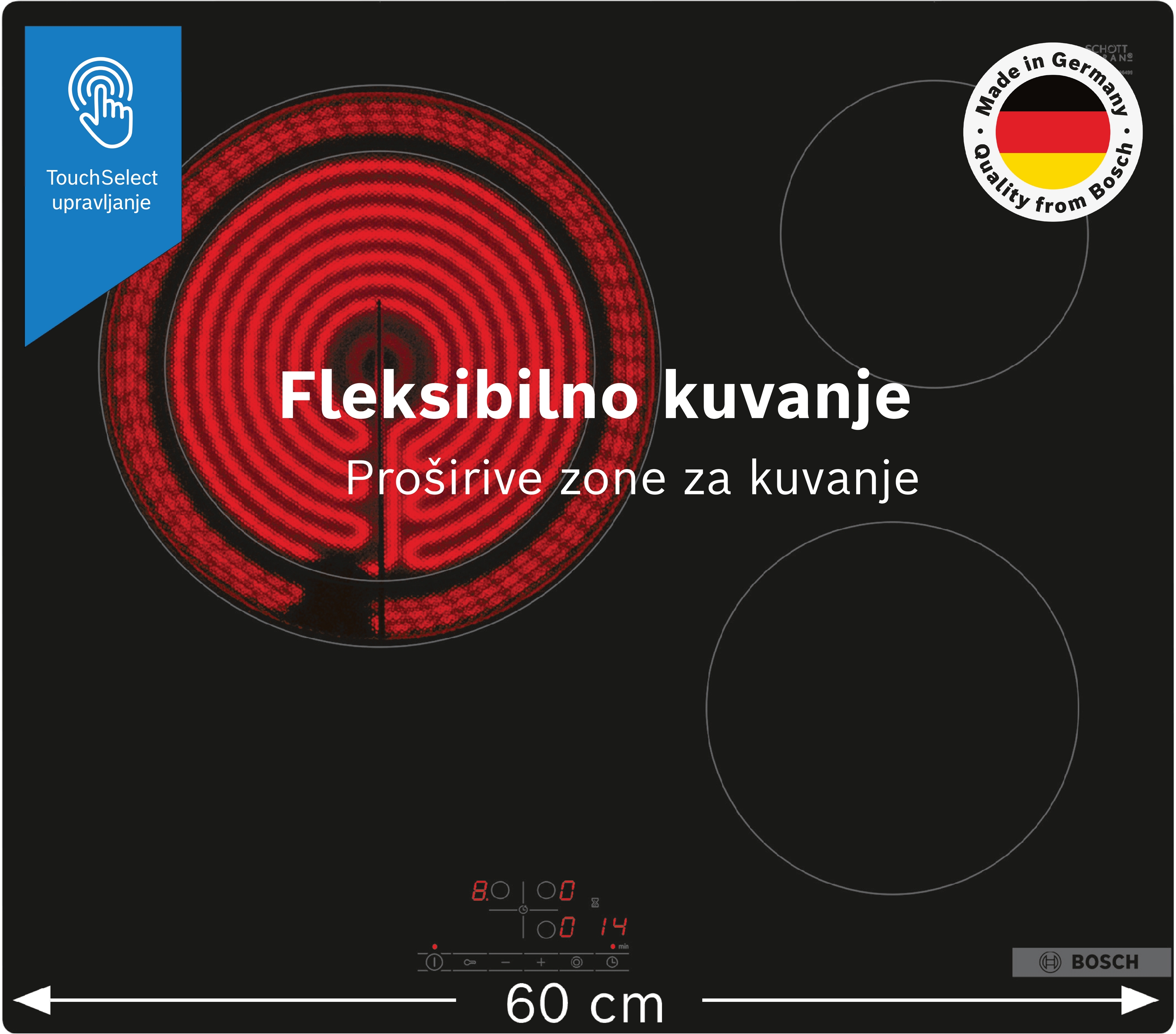 Staklokeramička ploča Serija 4 60 cm PKK611BB2E
