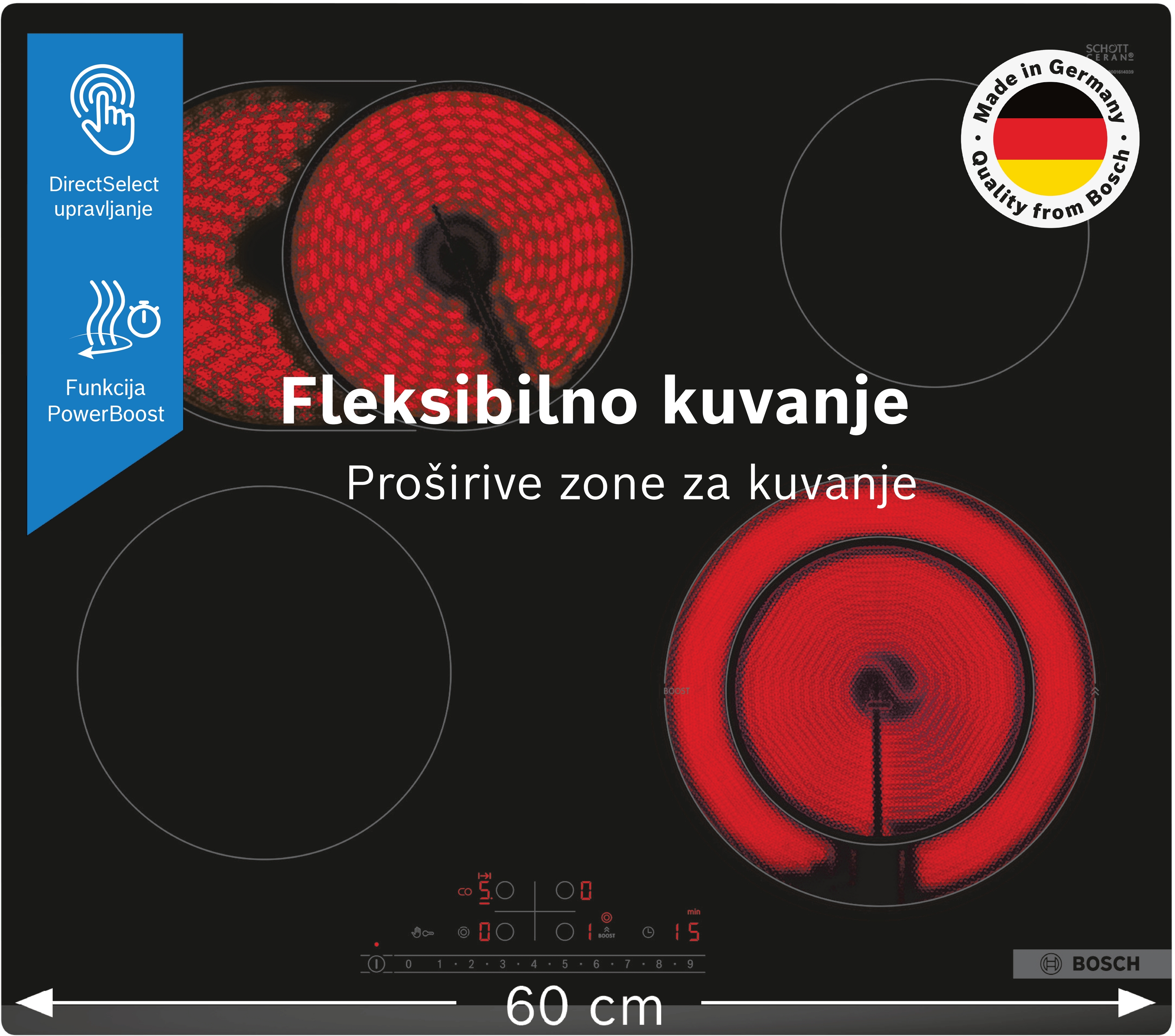 Staklokeramička ploča Serija 6 60 cm PKN631FP2E