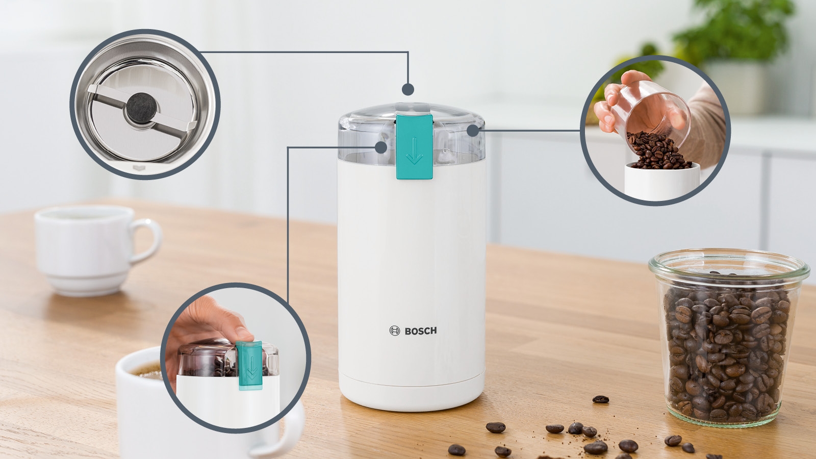 Mlin za kafu bela MKM6000