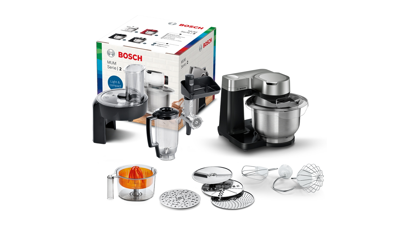 Kuhinjski robot Serija 2 MUM Serie I 2, 900 W, crna i srebrna završna obrada MUMS2VM40