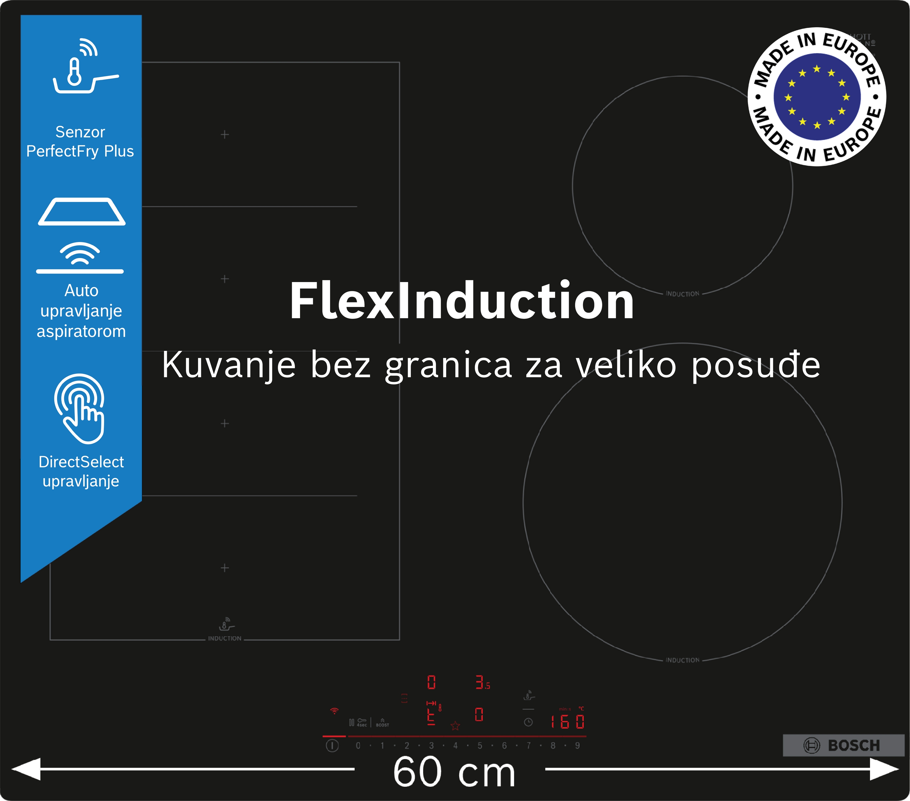 Indukciona ploča Serija 6 60 cm ugradnja bez okvira PIX61RHC1E