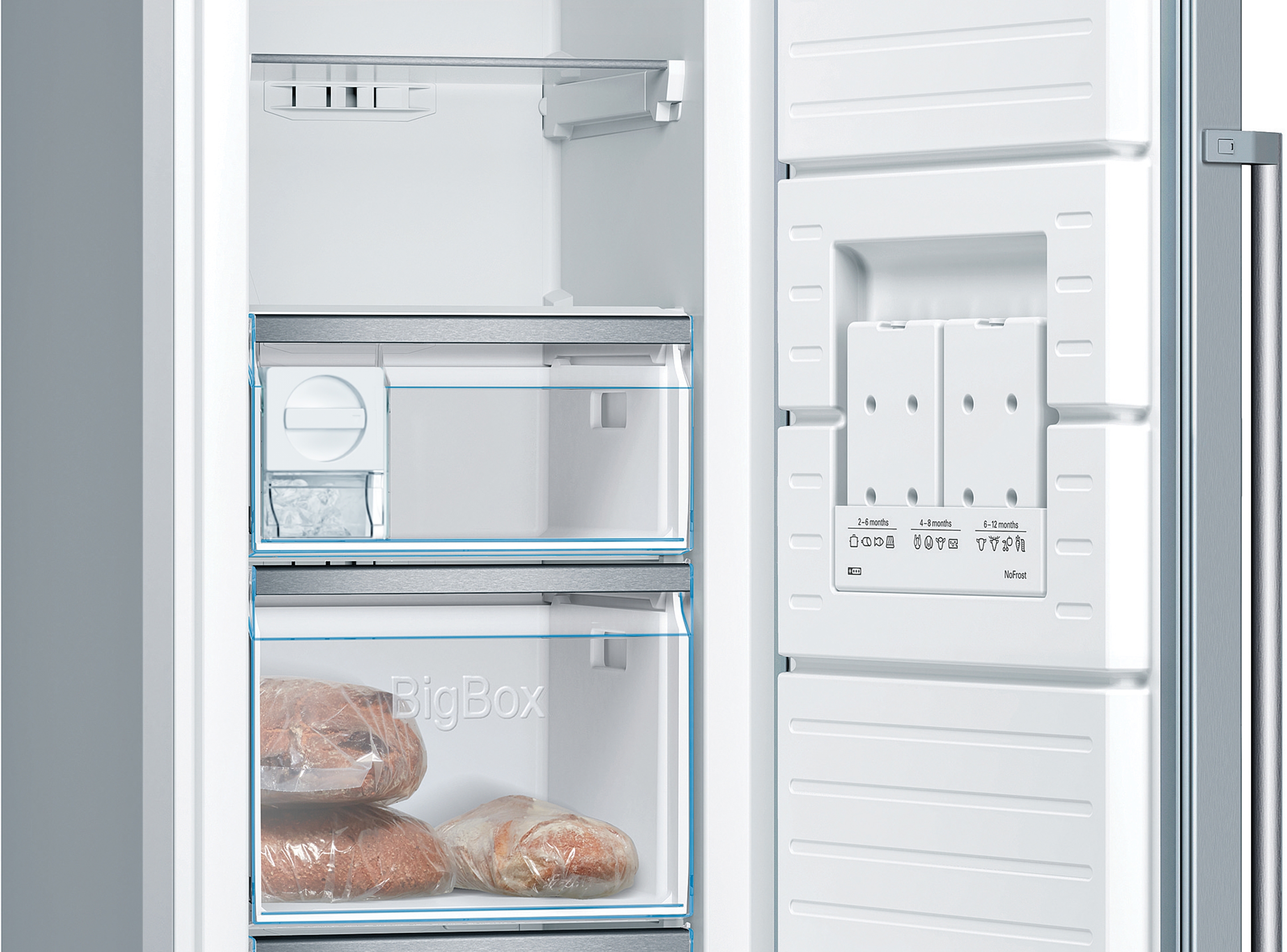 Samostojeći vertikalni zamrzivač Serija 6 186 x 60 cm Nerđajući čelik GSN36AIEP