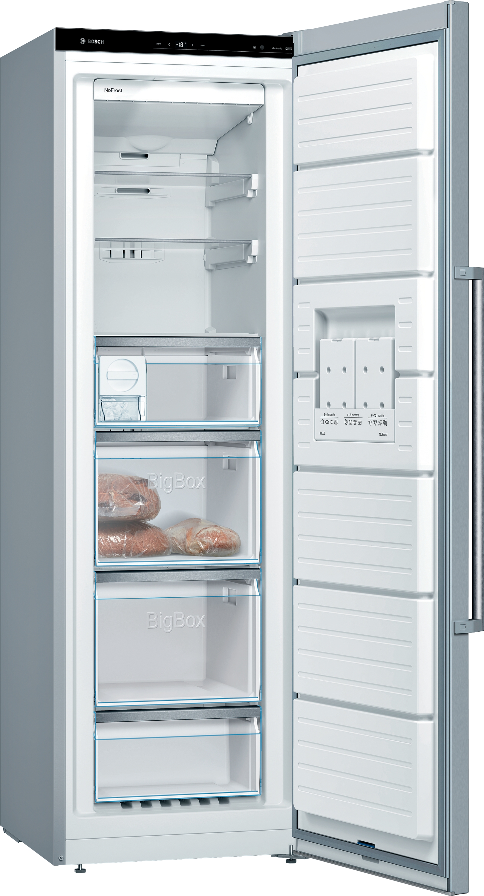 Samostojeći vertikalni zamrzivač Serija 6 186 x 60 cm Nerđajući čelik GSN36AIEP