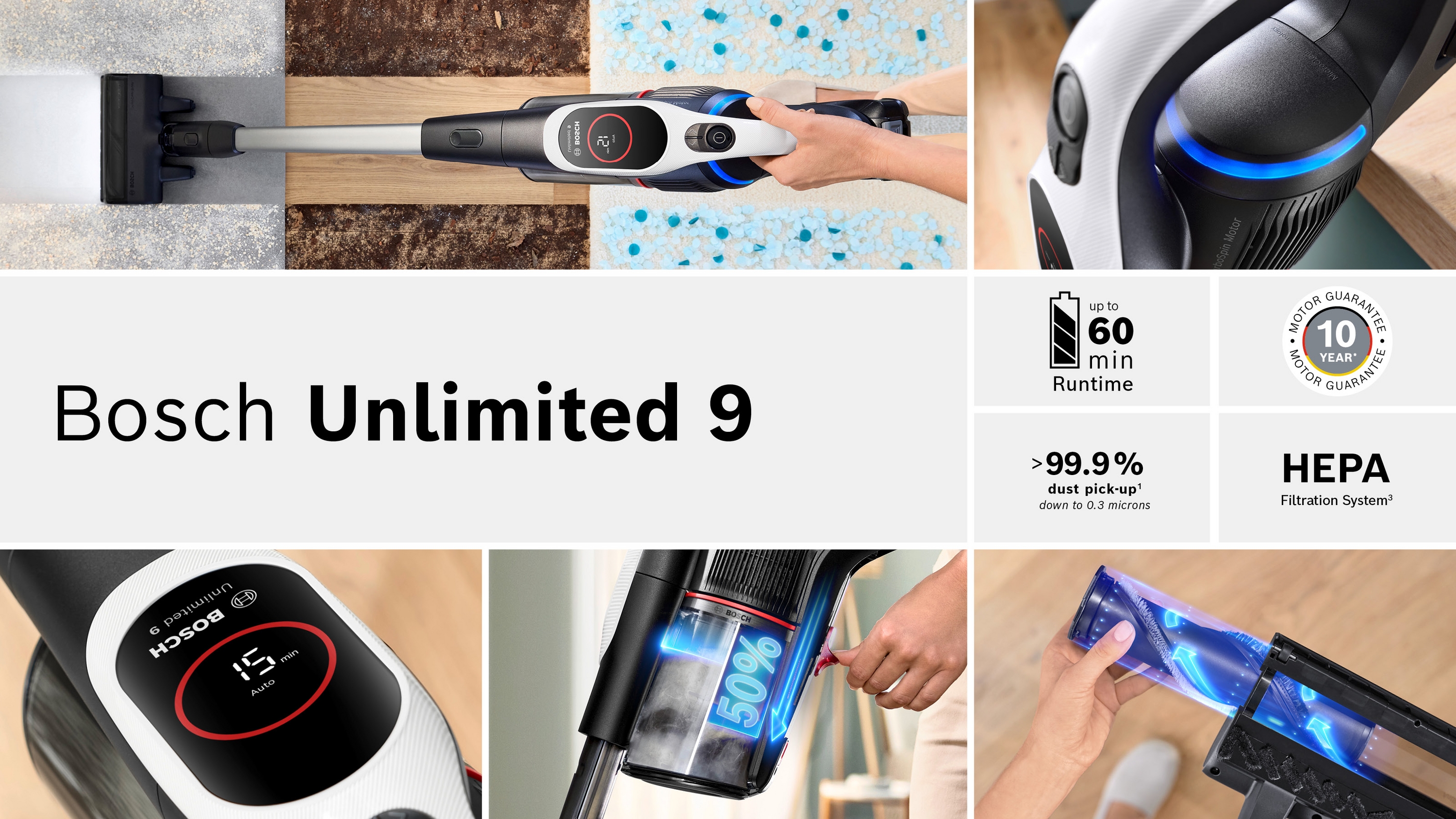 Štapni usisivač na baterije Unlimited 9 BCS931WBA
