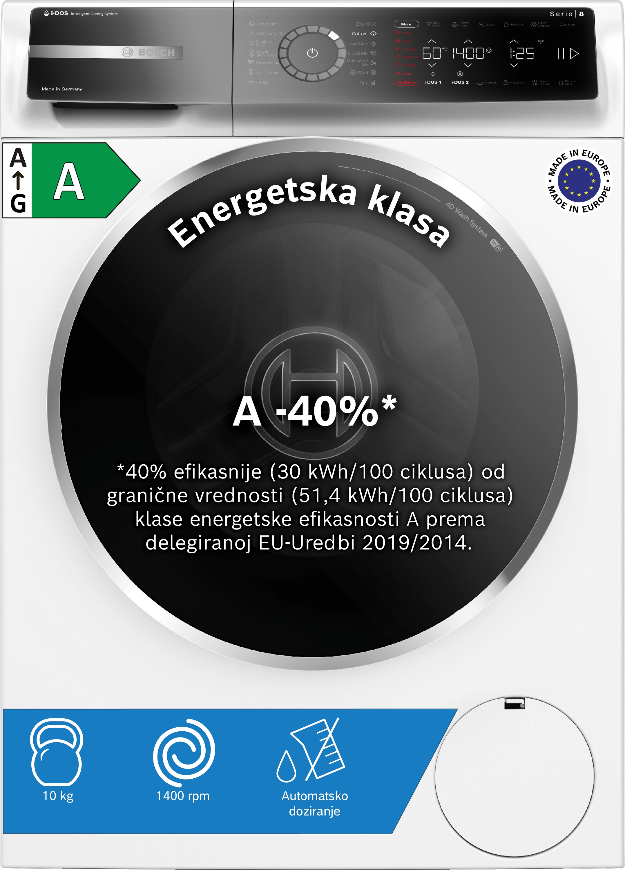 Mašina za pranje veša Serija 8 1400 okr 10 kg WGB254A2BY