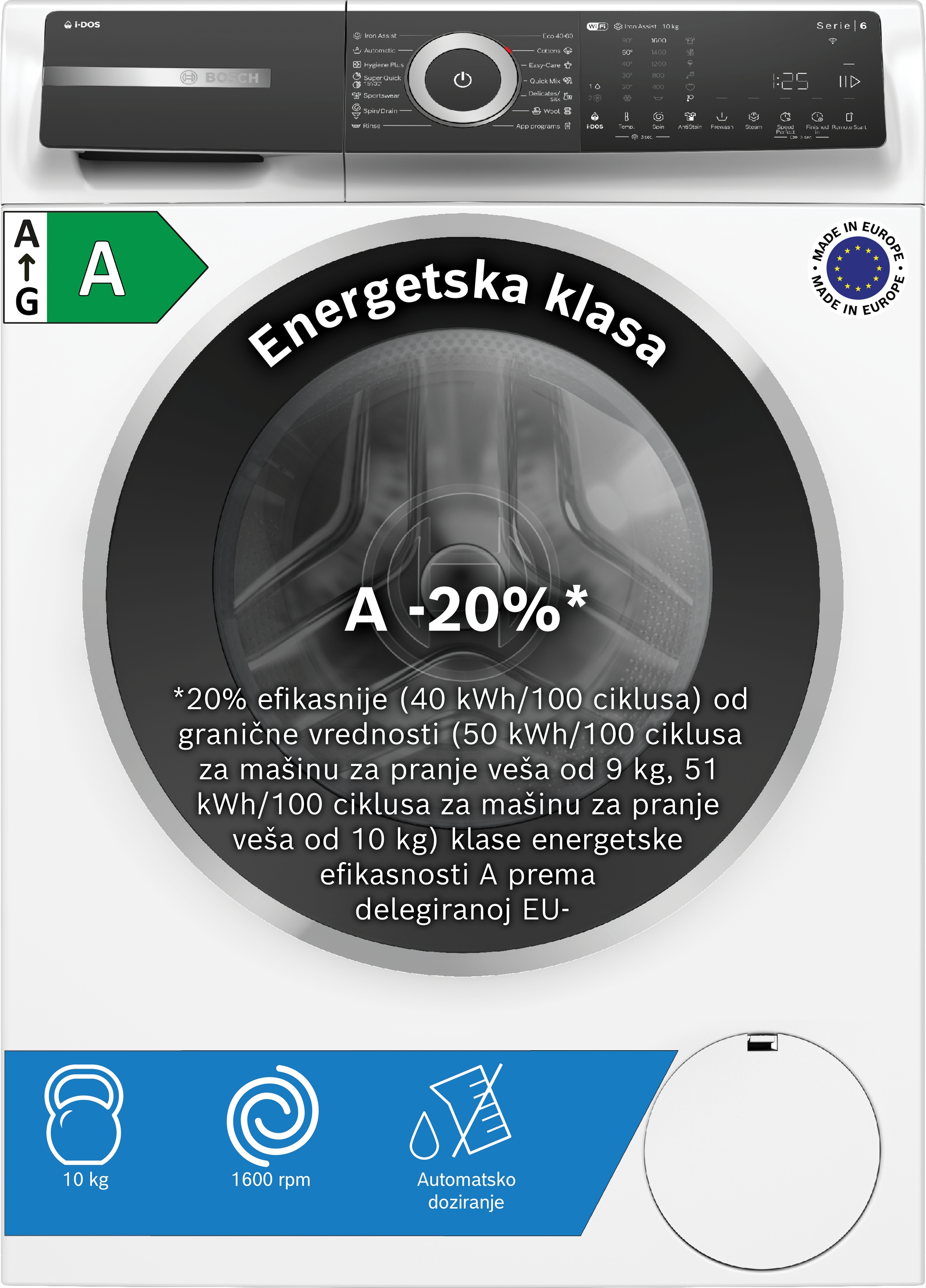 Mašina za pranje veša Serija 6 1600 okr 10 kg WGH256A6BY