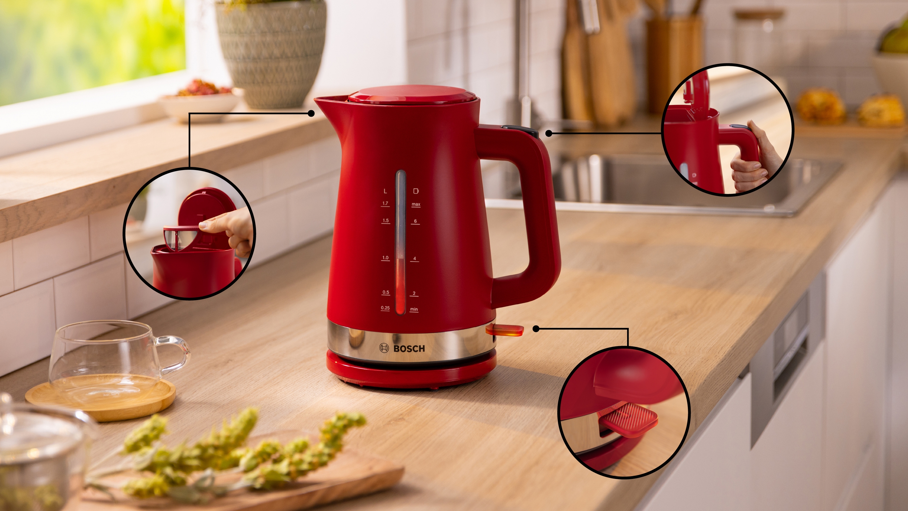 Kuvalo za vodu MyMoment Serija 4 1.7 l crvena TWK4M224