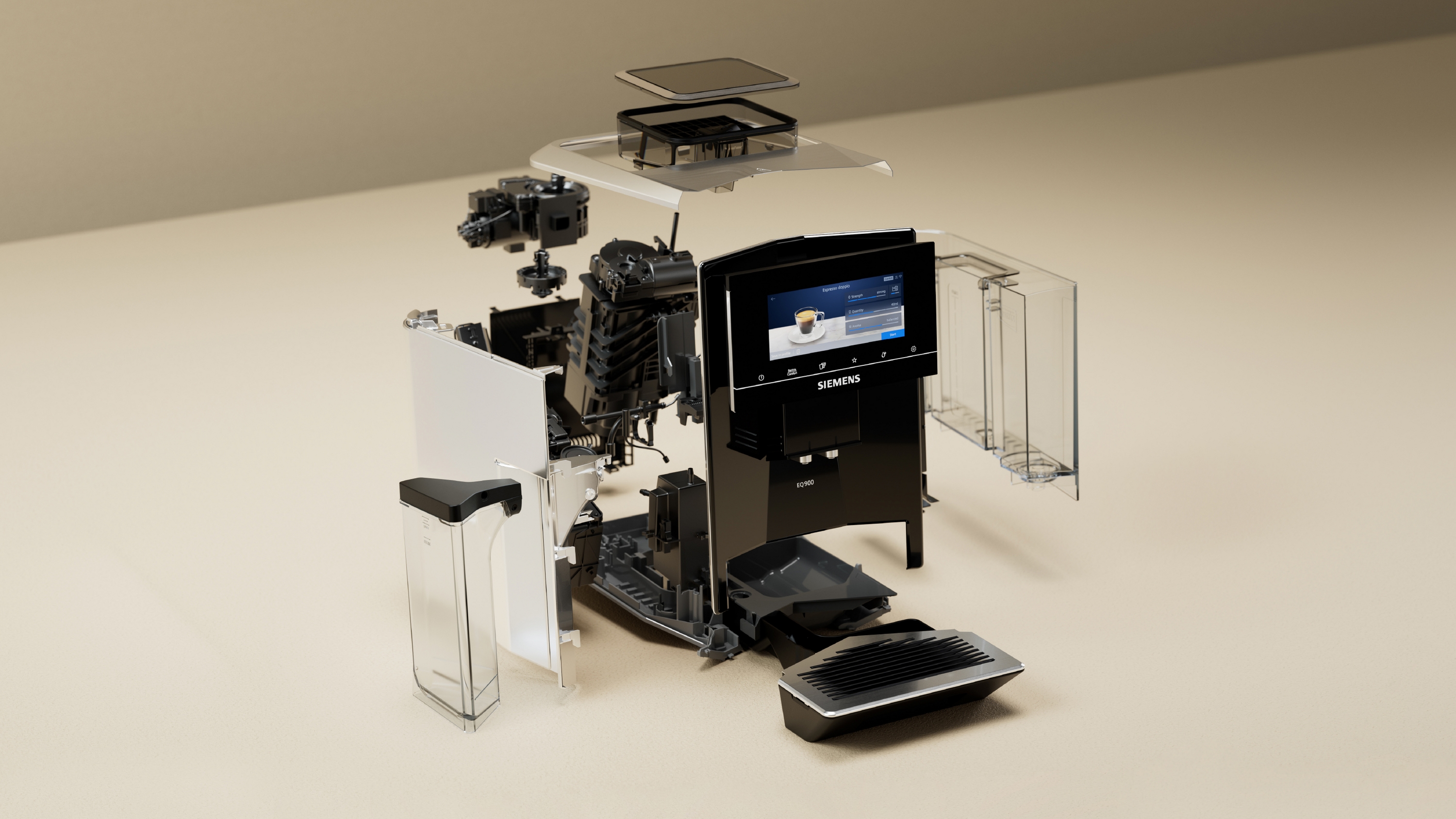 Aparat za espresso kafu EQ900 Siemens automatski u crnoj boji TQ903R09