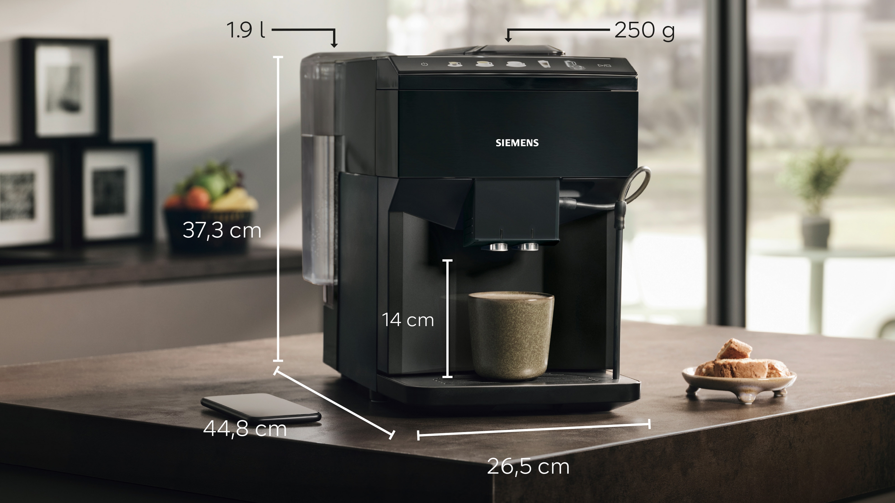 Aparat za espresso kafu EQ500 Siemens automatski u crnoj boji TP511R09