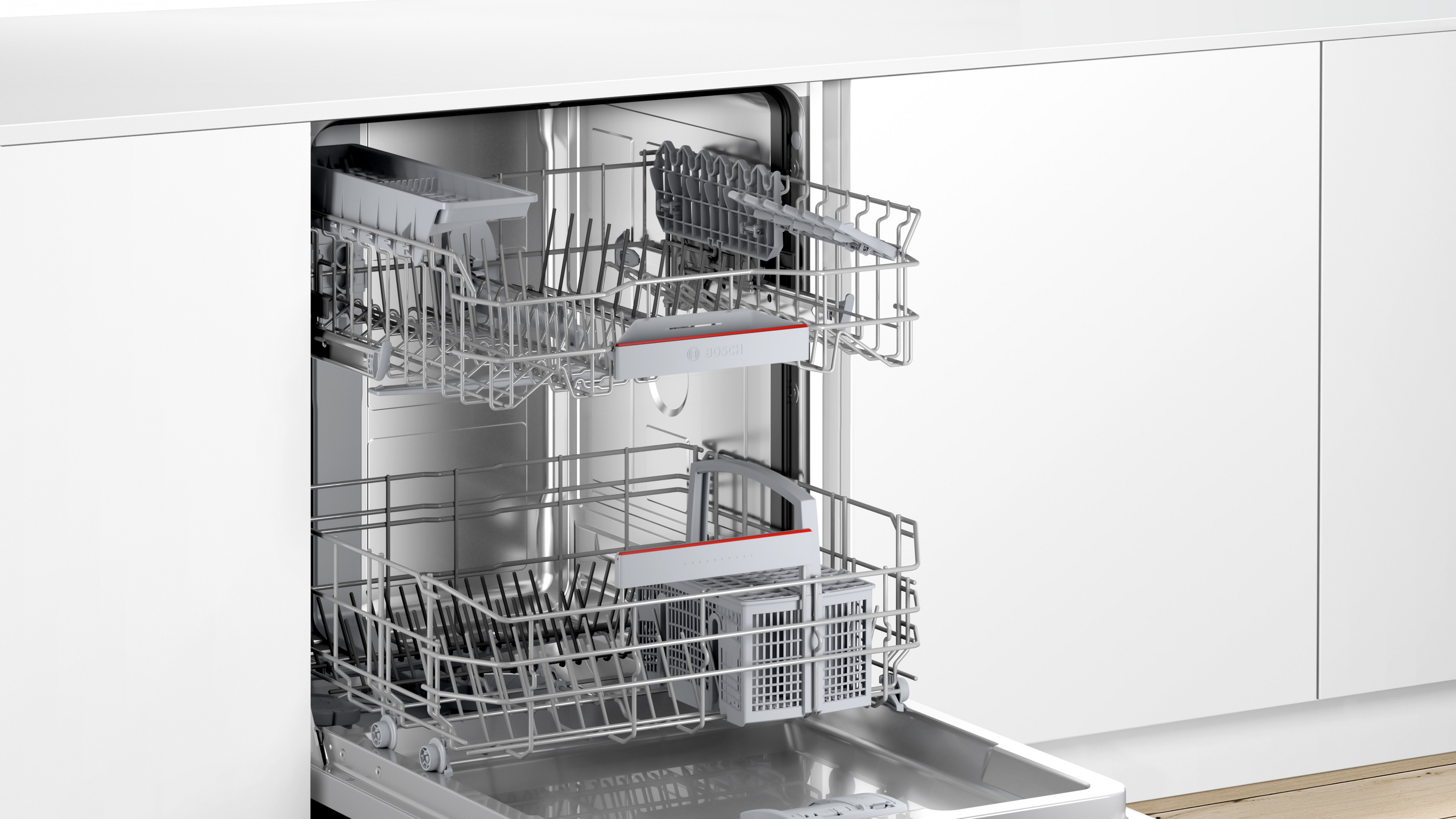 Series 4, semi-integrated dishwasher, 60 cm, Brushed steel, SMI4HAS07E