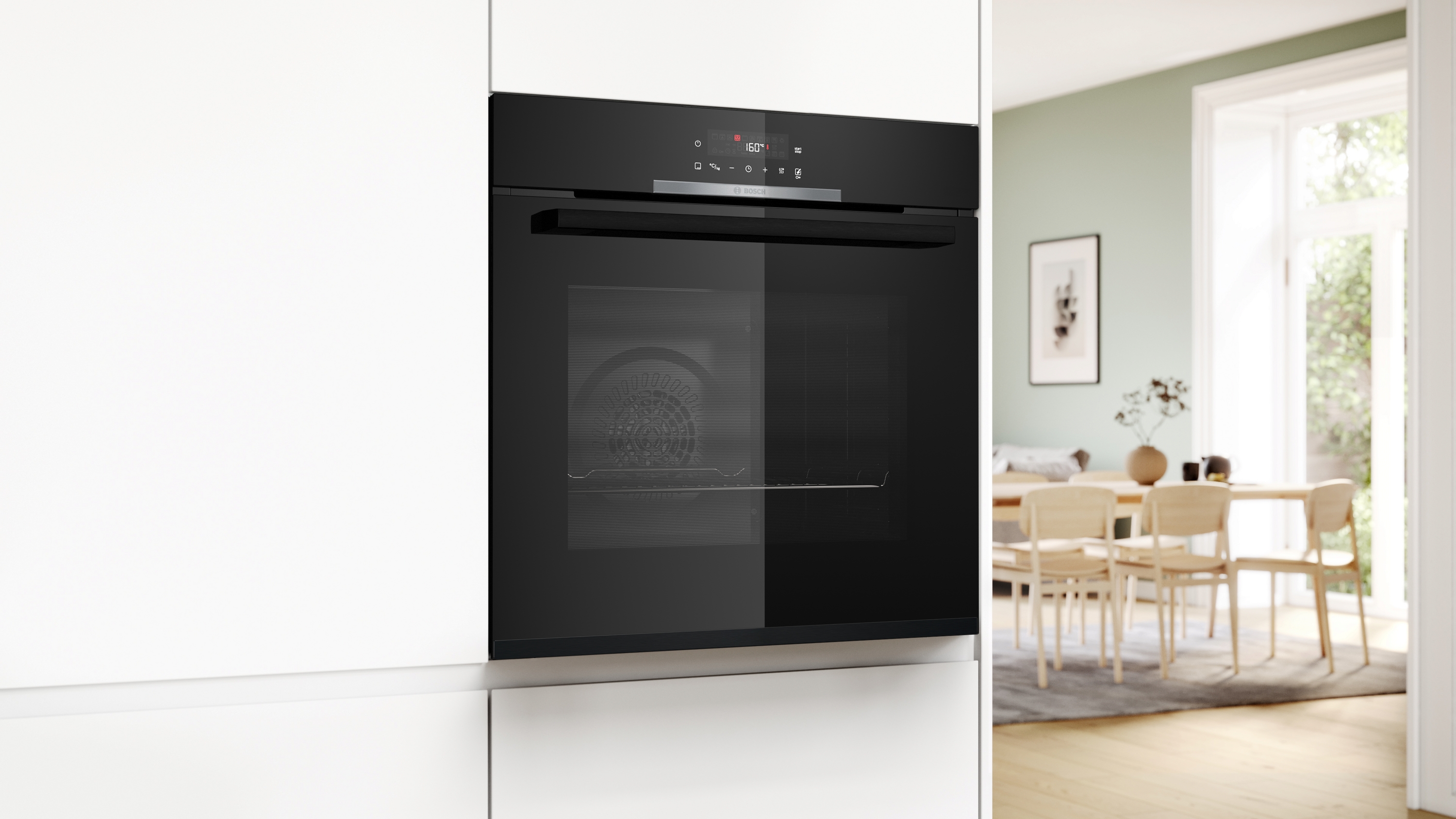 Series 4, Built-in oven, 60 x 60 cm, Black, HBA372EB4