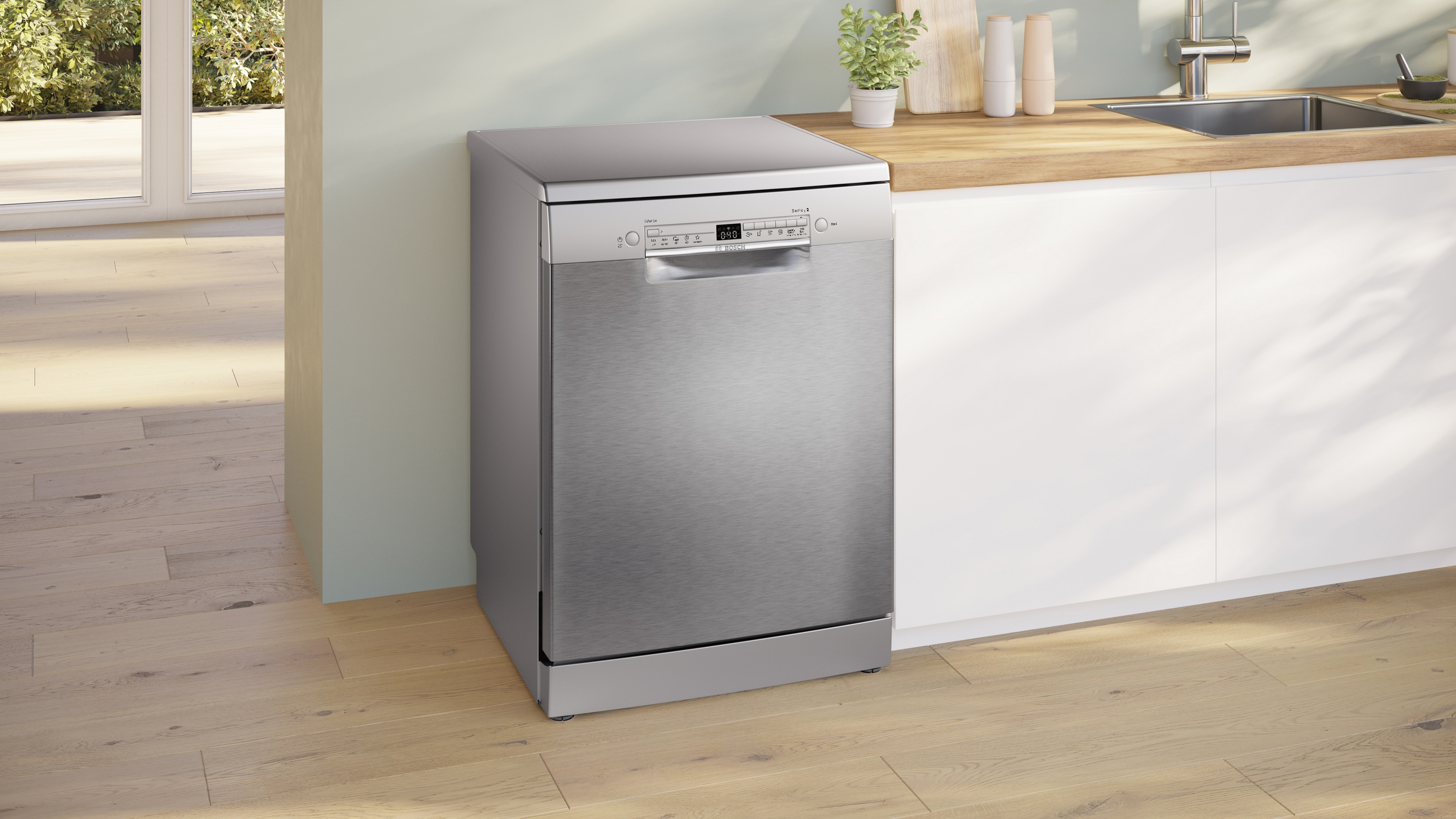 Series 2, free-standing dishwasher, 60 cm, Brushed steel anti-fingerprint, SMS2HVI06E