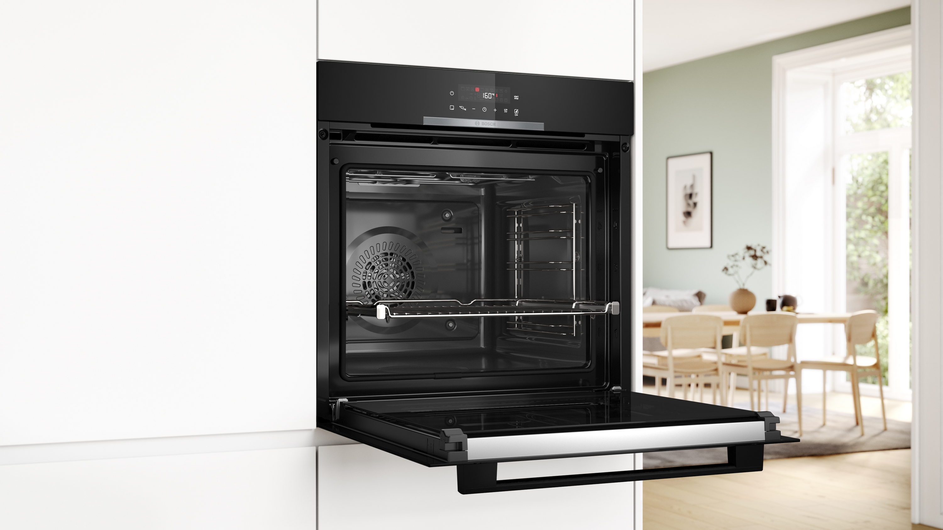 Series 4, Built-in oven, 60 x 60 cm, Black, HBA372EB4