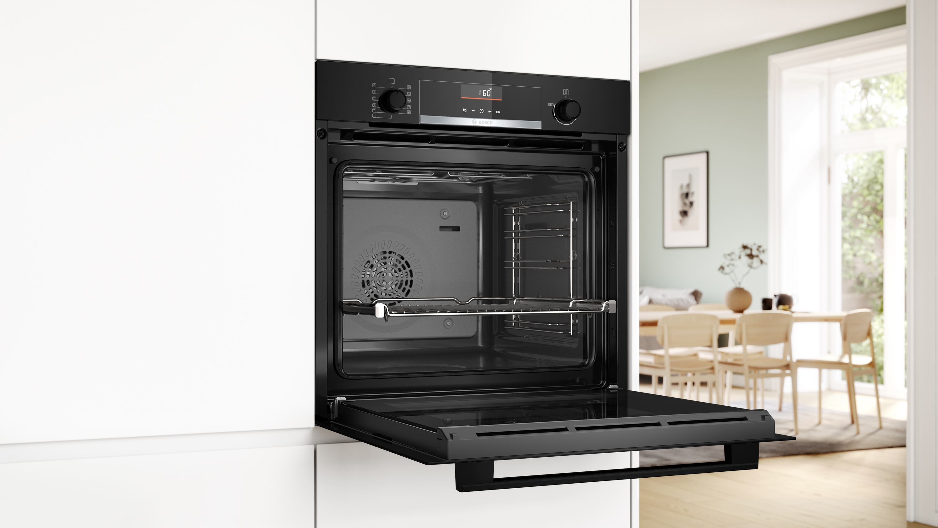 Series 6, Built-in oven, 60 x 60 cm, Black, HBG536EB4
