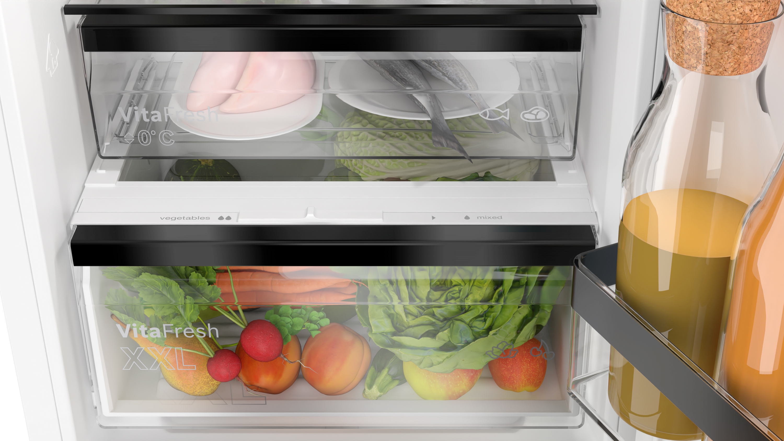 Series 6, built-in fridge-freezer with freezer at bottom, 177.2 x 55.8 cm, soft close flat hinge, KIN86SDD0