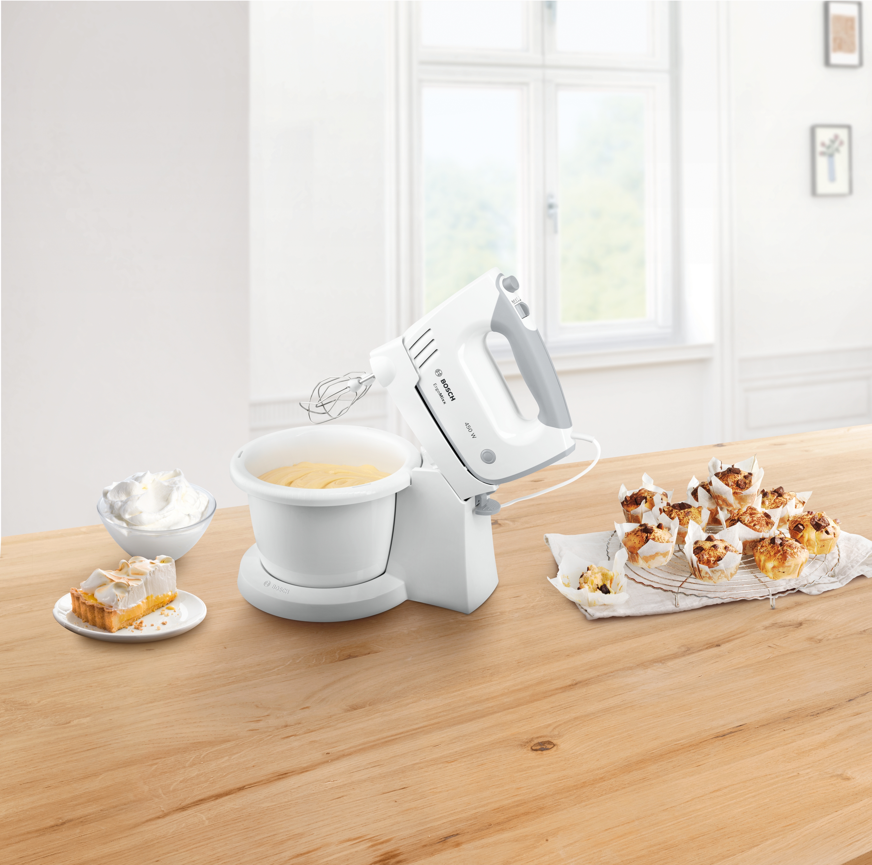 Hand mixer, ErgoMixx, 450 W, White, Window grey, MFQ36460