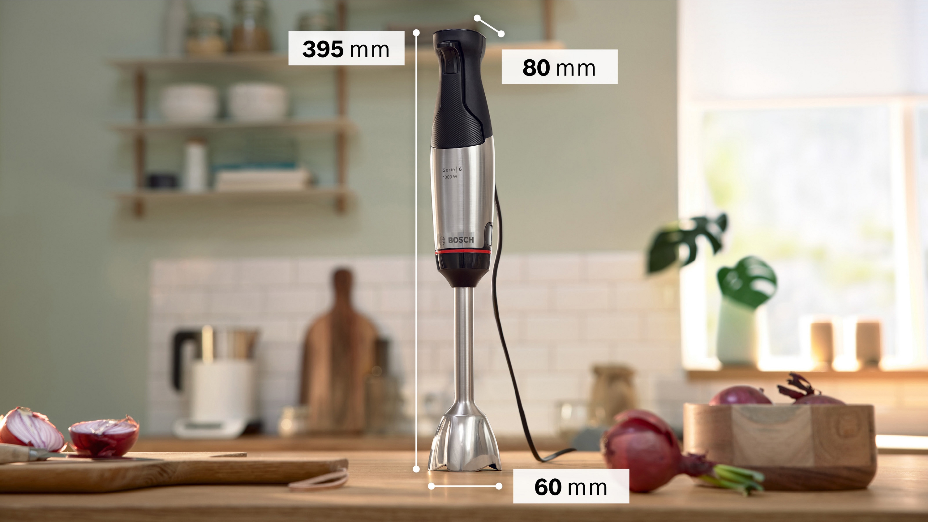 Series 6, Hand blender, ErgoMaster, 1000 W, Stainless steel, MSM6M633