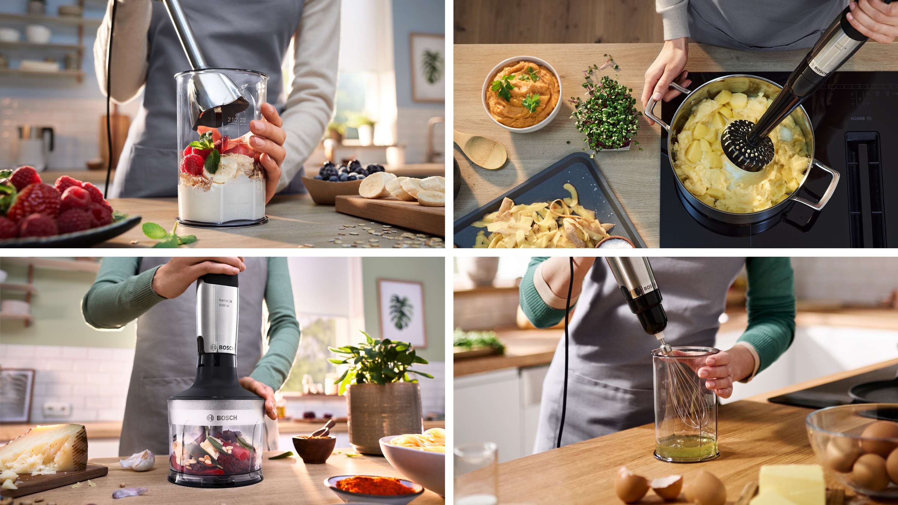 Series 6, Hand blender, ErgoMaster, 1000 W, Stainless steel, MSM6M633