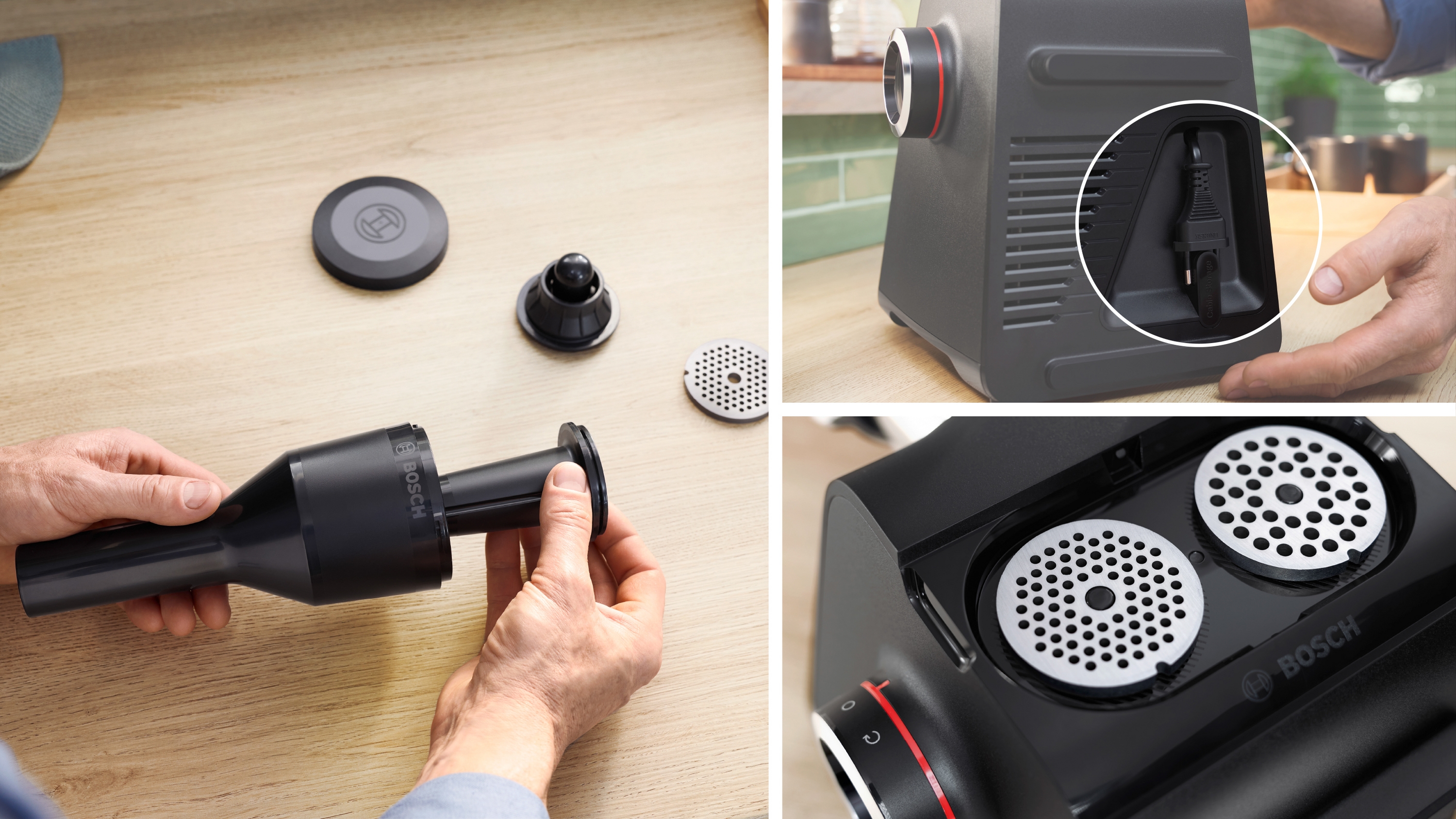 Series 6, Food mincer, MultiPower, 2100 W, Black, silver metalic, MFWS660B