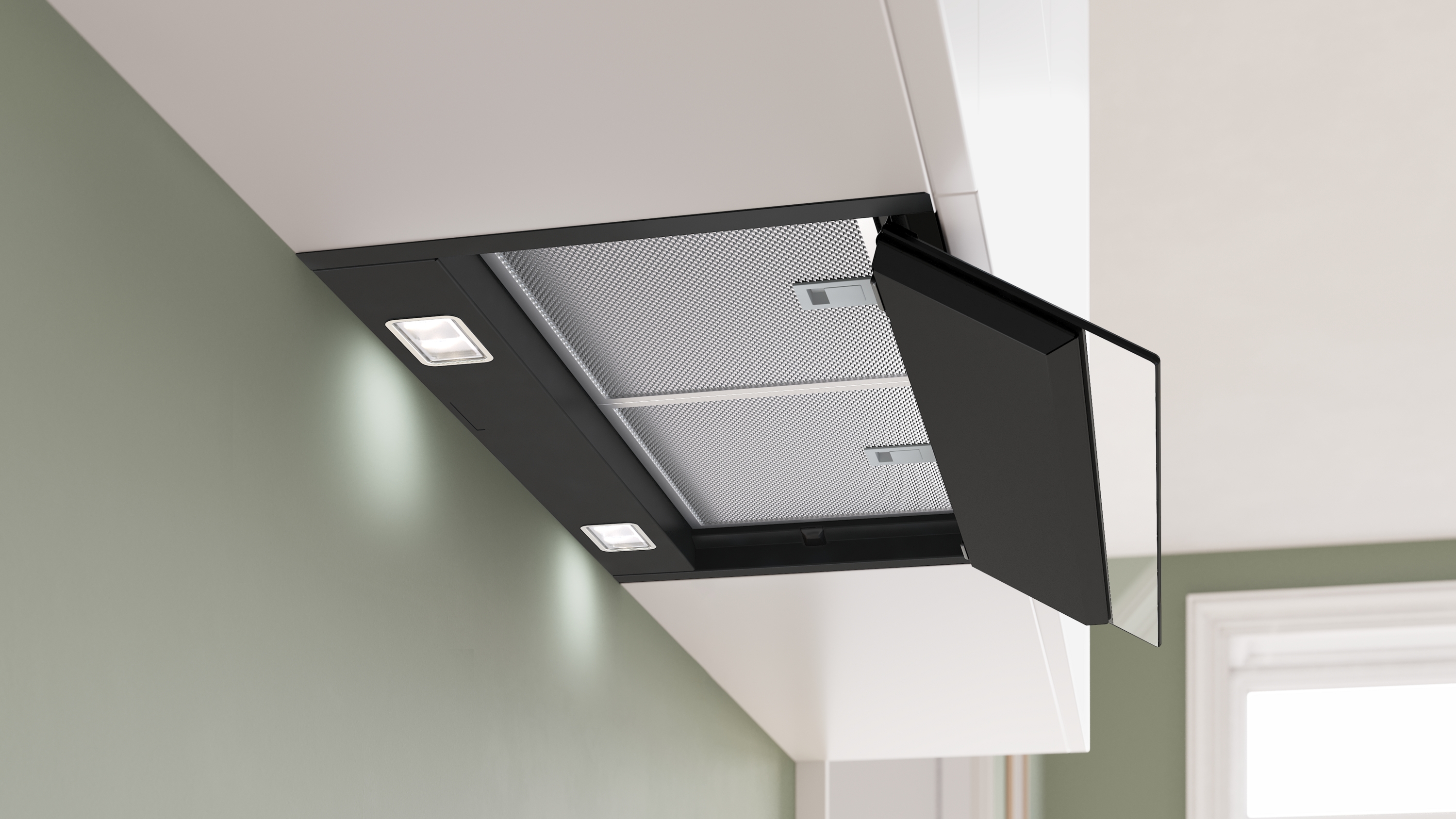 Serija 6, Ugradni aspirator, 60 cm, Crno štampano staklo, Plavo crna, DBB67DP60