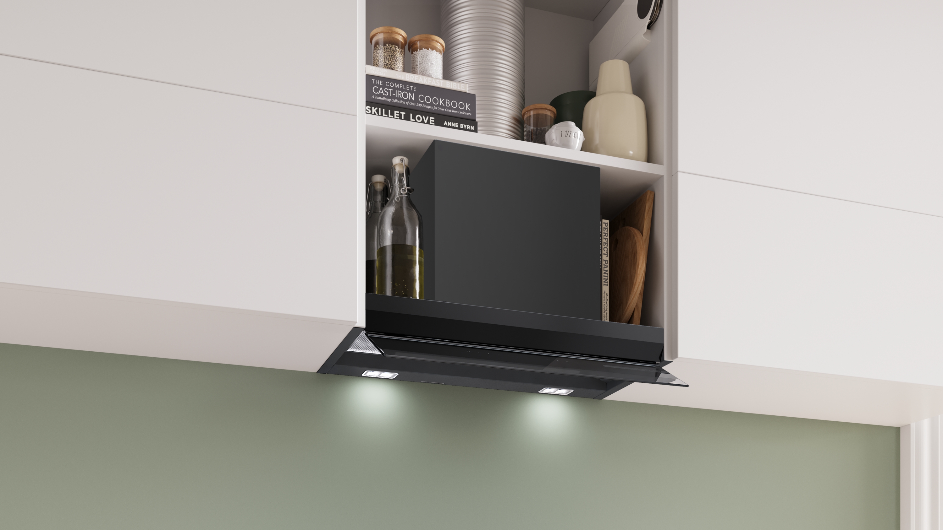 Serija 6, Ugradni aspirator, 60 cm, Crno štampano staklo, Plavo crna, DBB67DP60