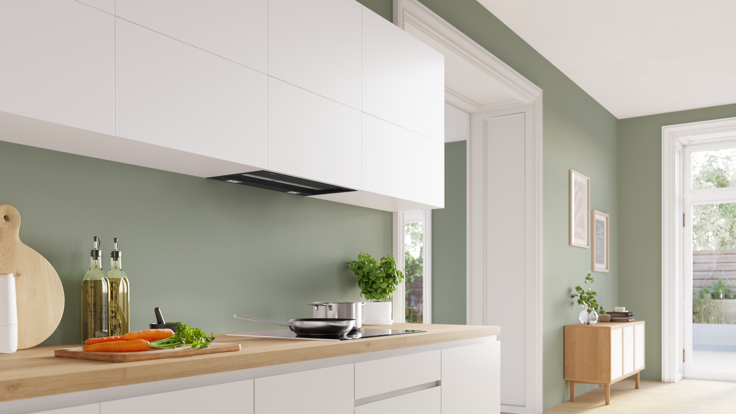 Serija 6, Ugradni aspirator, 60 cm, Crno štampano staklo, Plavo crna, DBB67DP60