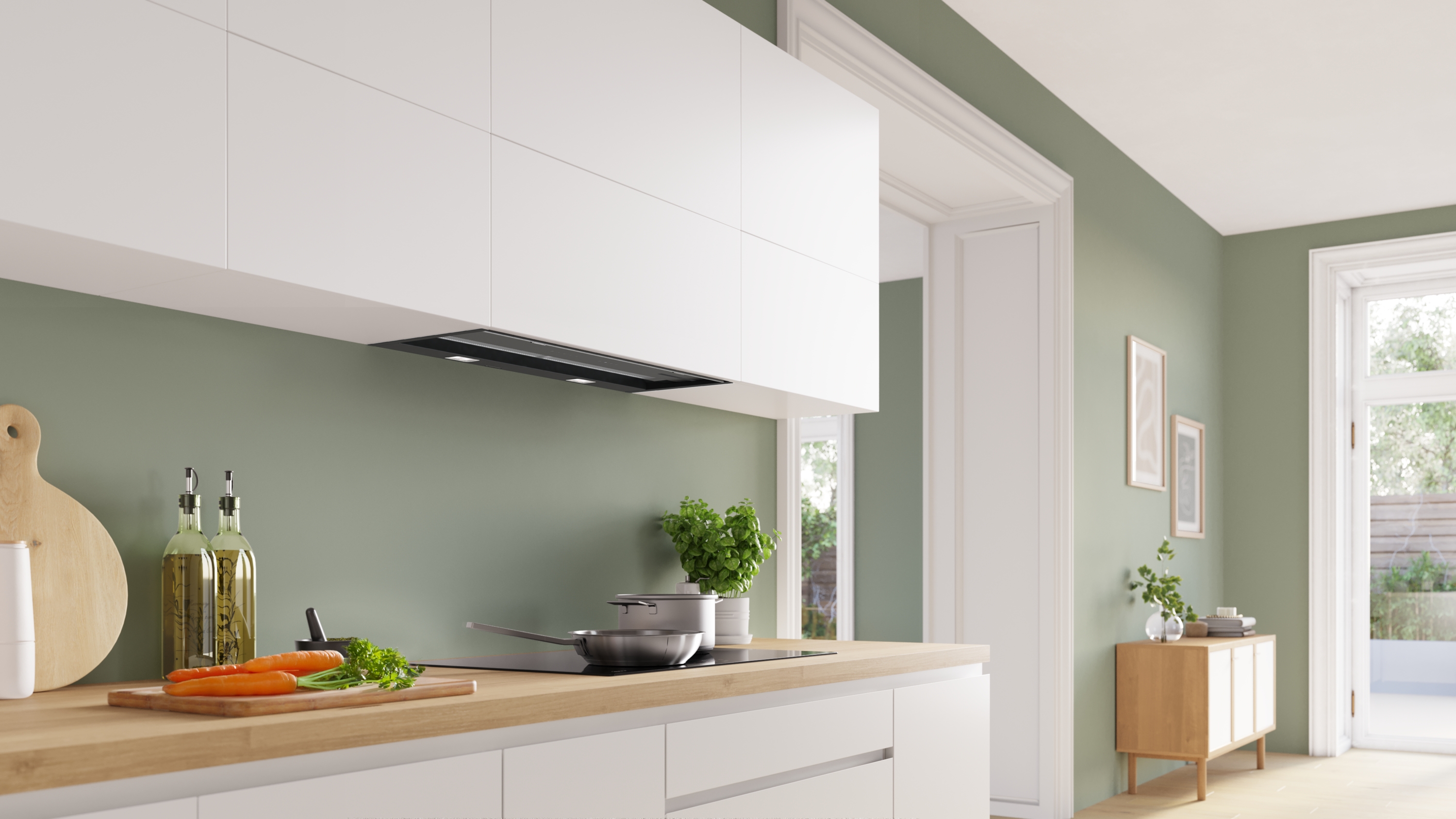 Serija 6, Ugradni aspirator, 80 cm, Crno štampano staklo, Plavo crna, DBB87DP60