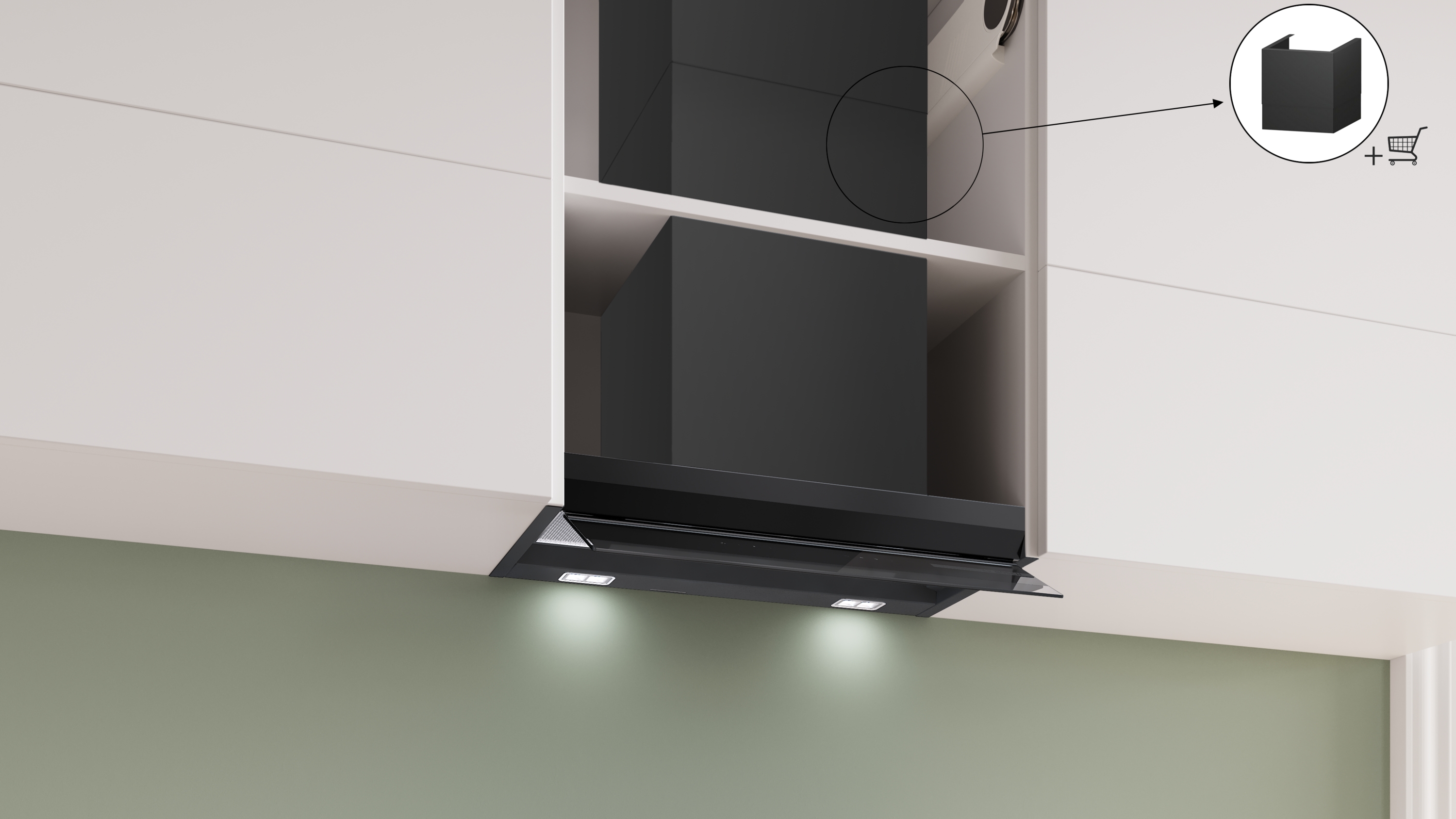 Serija 6, Ugradni aspirator, 60 cm, Crno štampano staklo, Plavo crna, DBB67DP60