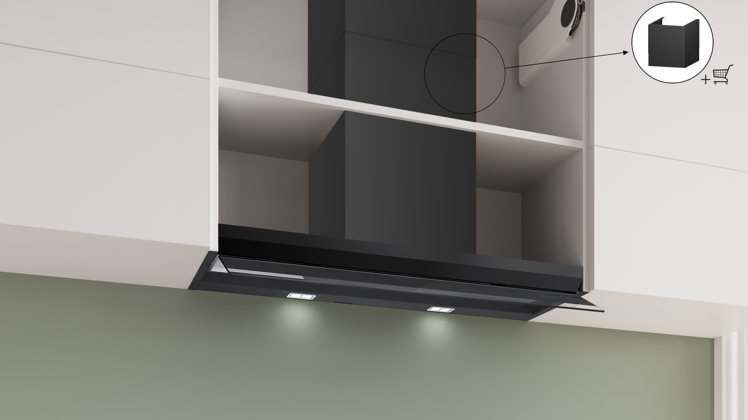 Serija 6, Ugradni aspirator, 90 cm, Crno štampano staklo, Plavo crna, DBB97DP60