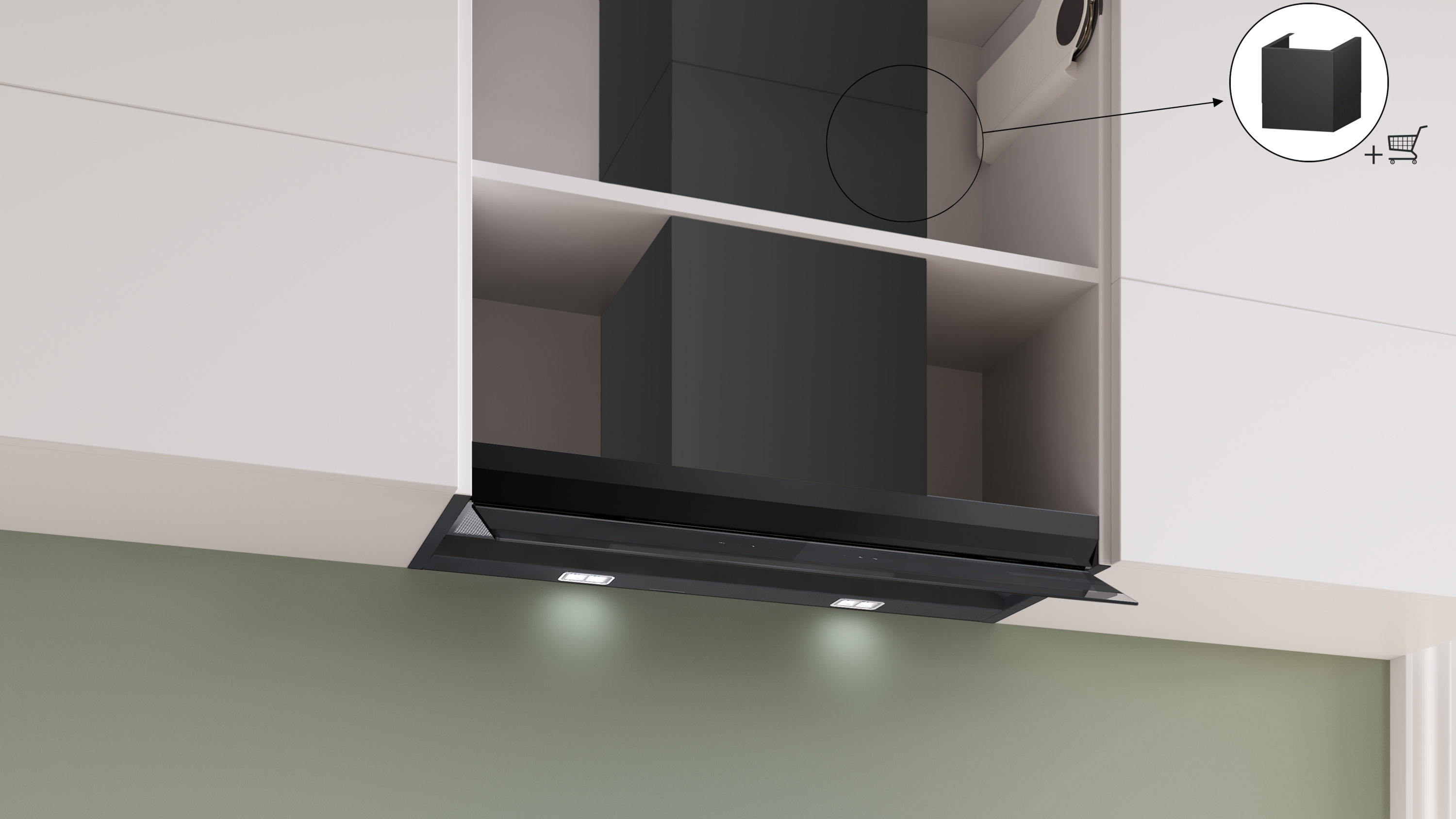 Serija 6, Ugradni aspirator, 80 cm, Crno štampano staklo, Plavo crna, DBB87DP60