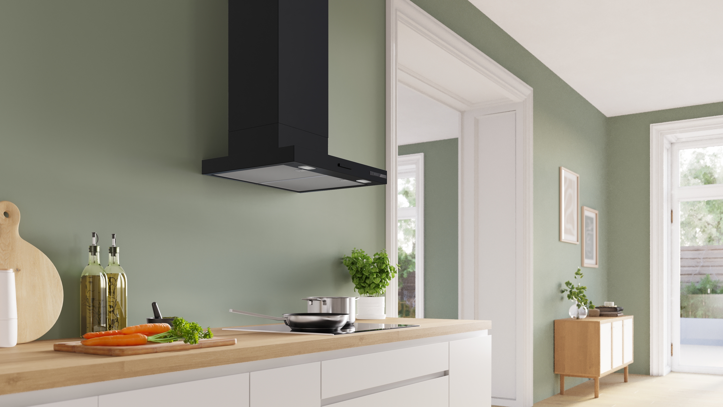 Serija 4, Zidni aspirator, 60 cm, Plavo crna, DWB65CC60