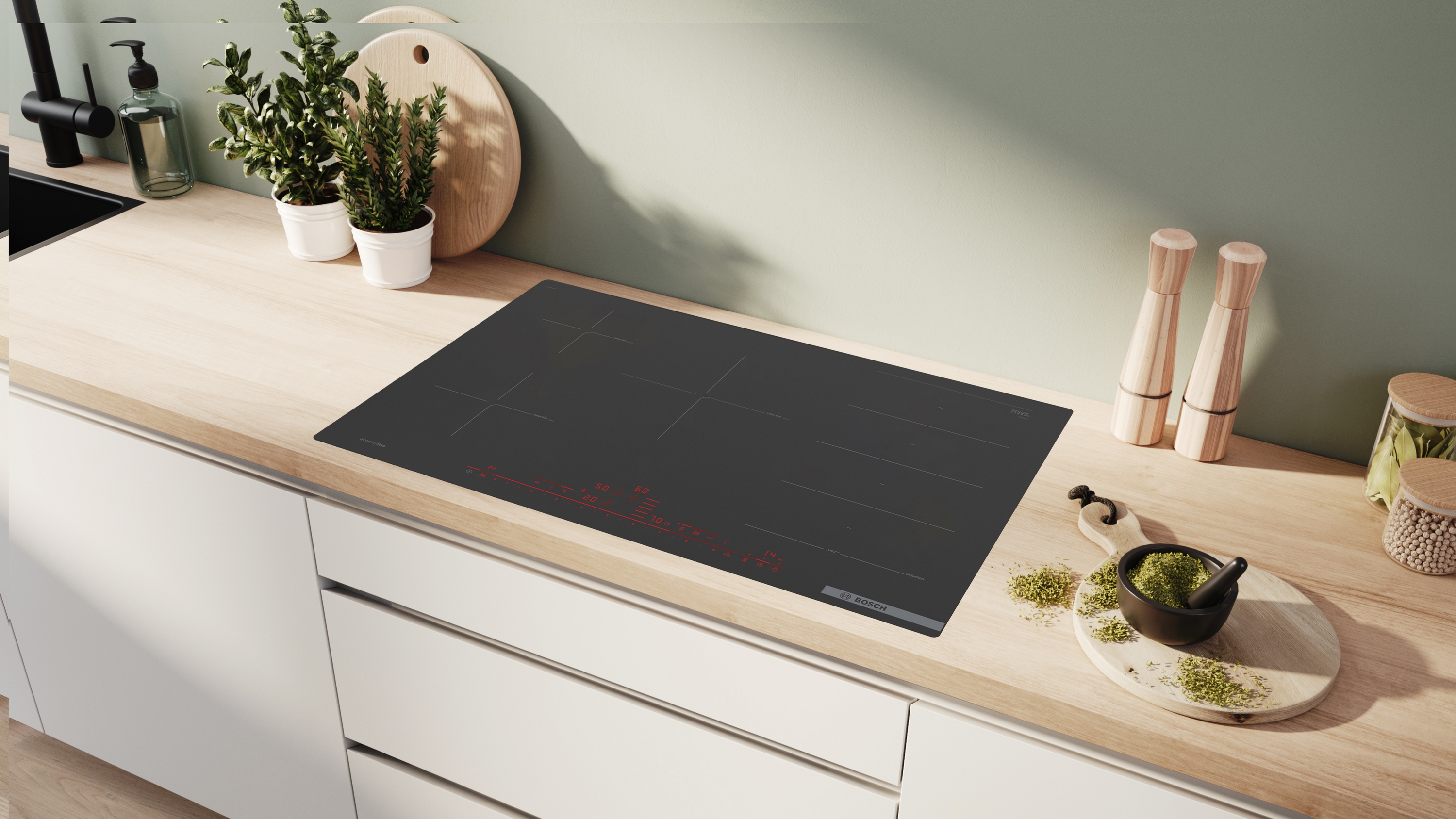Series 8, Flex induction hob, 80 cm, Matt black, flush mount, PXV82BDV1E