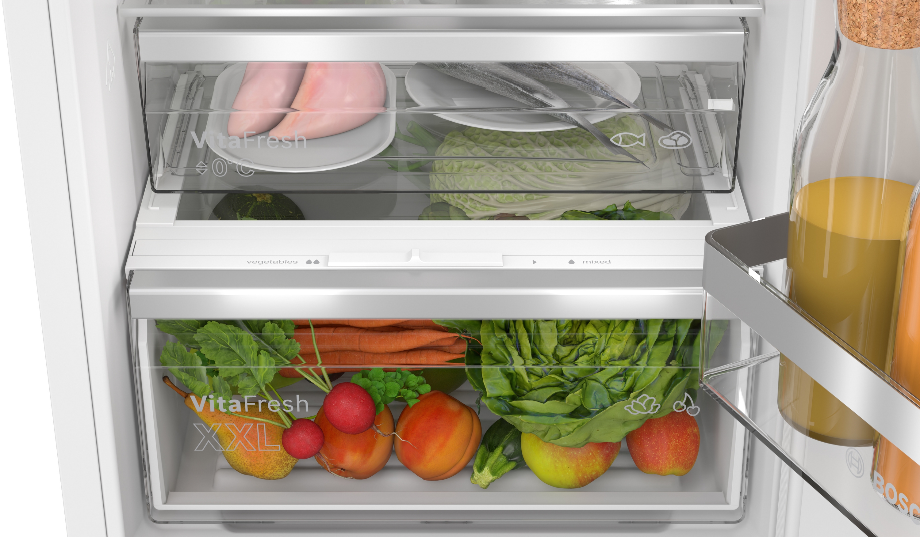 Serija 6, Ugradni frižider sa zamrzivačem dole, 193.5 x 55.8 cm, Fiksna šarka, lagano zatvaranje, KIN96ADC0