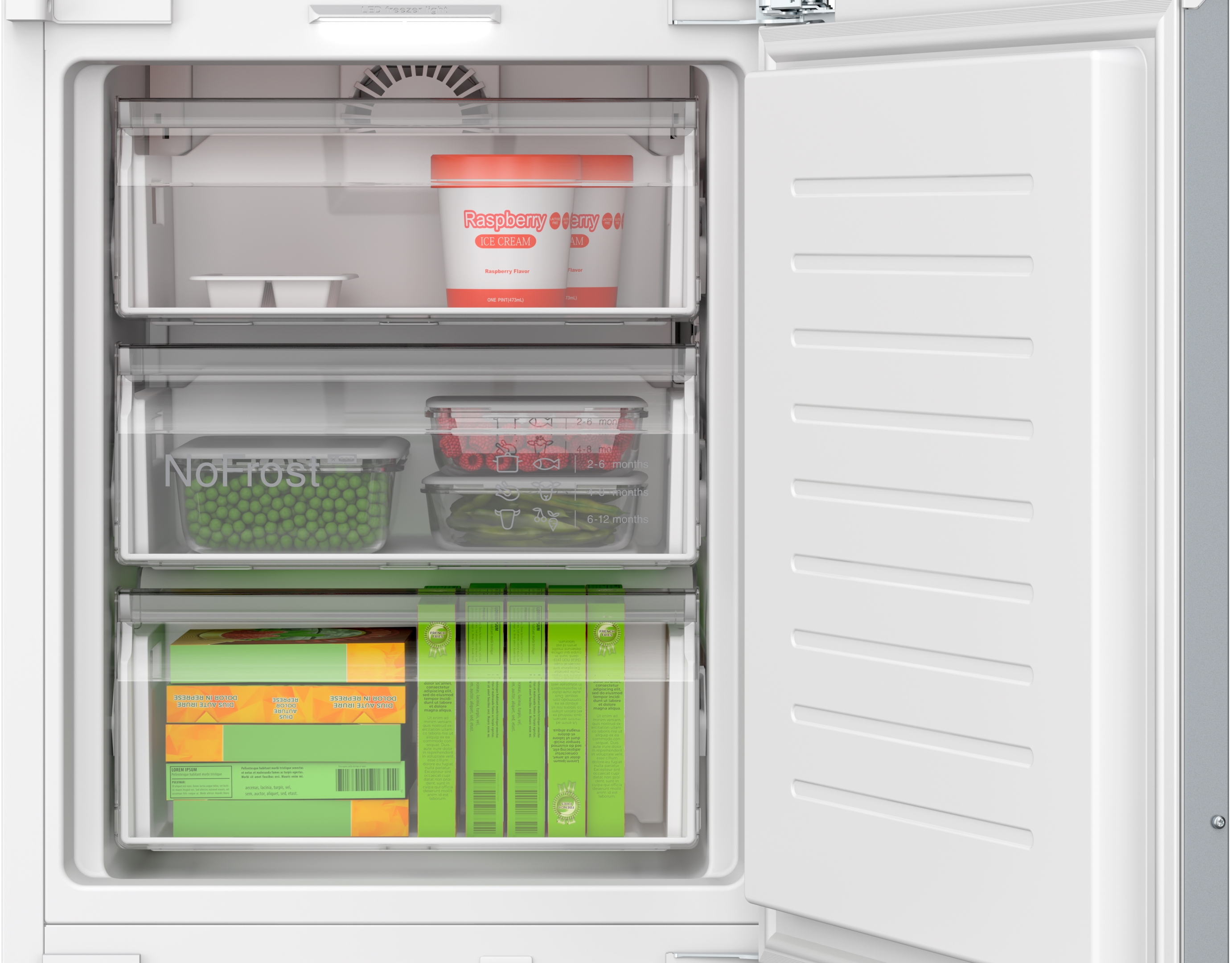 Serija 6, Ugradni frižider sa zamrzivačem dole, 193.5 x 55.8 cm, Fiksna šarka, lagano zatvaranje, KIN96ADC0