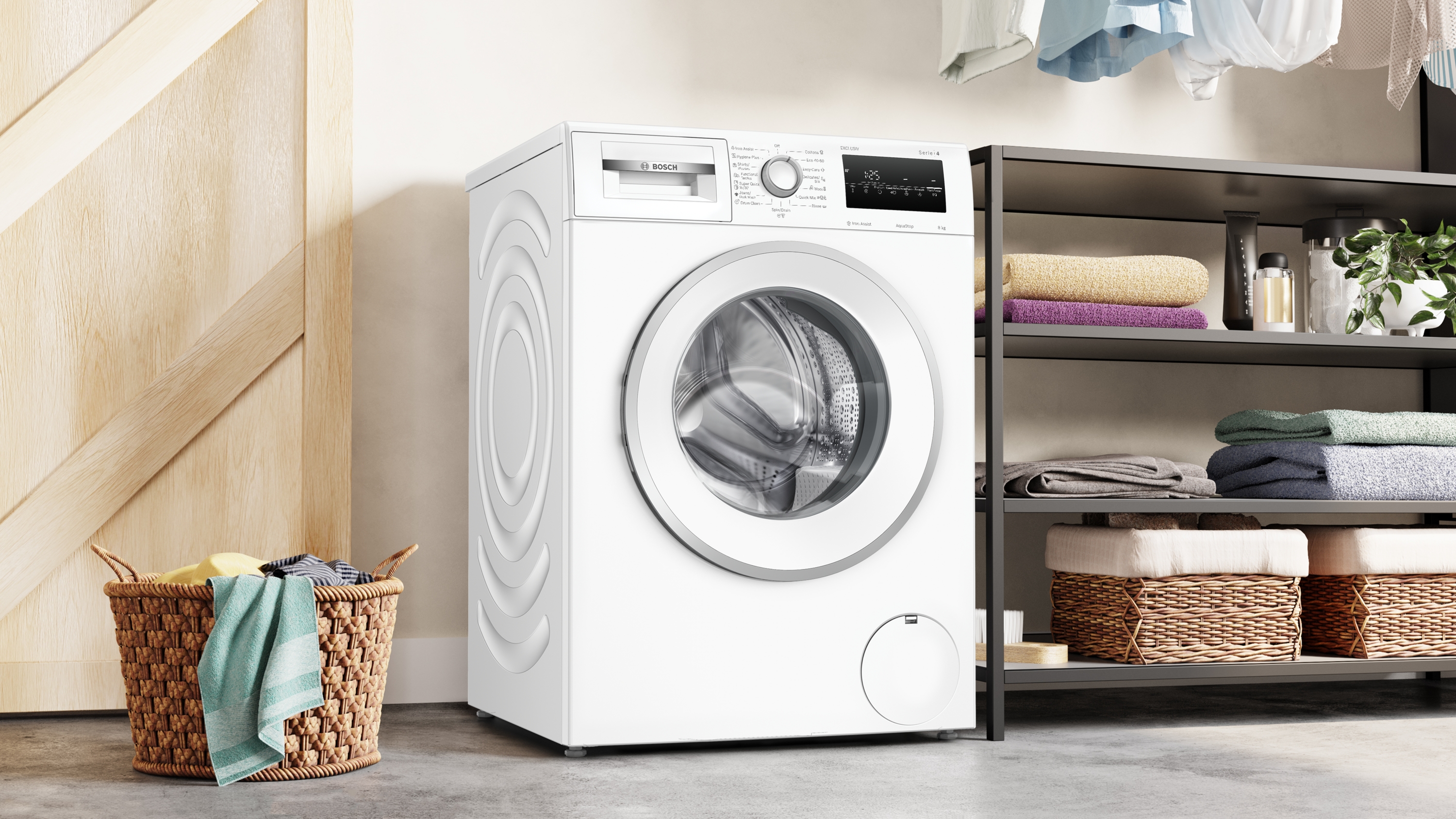 Series 4, washing machine, frontloader fullsize, 8 kg, 1400 rpm, WAN2829NBY