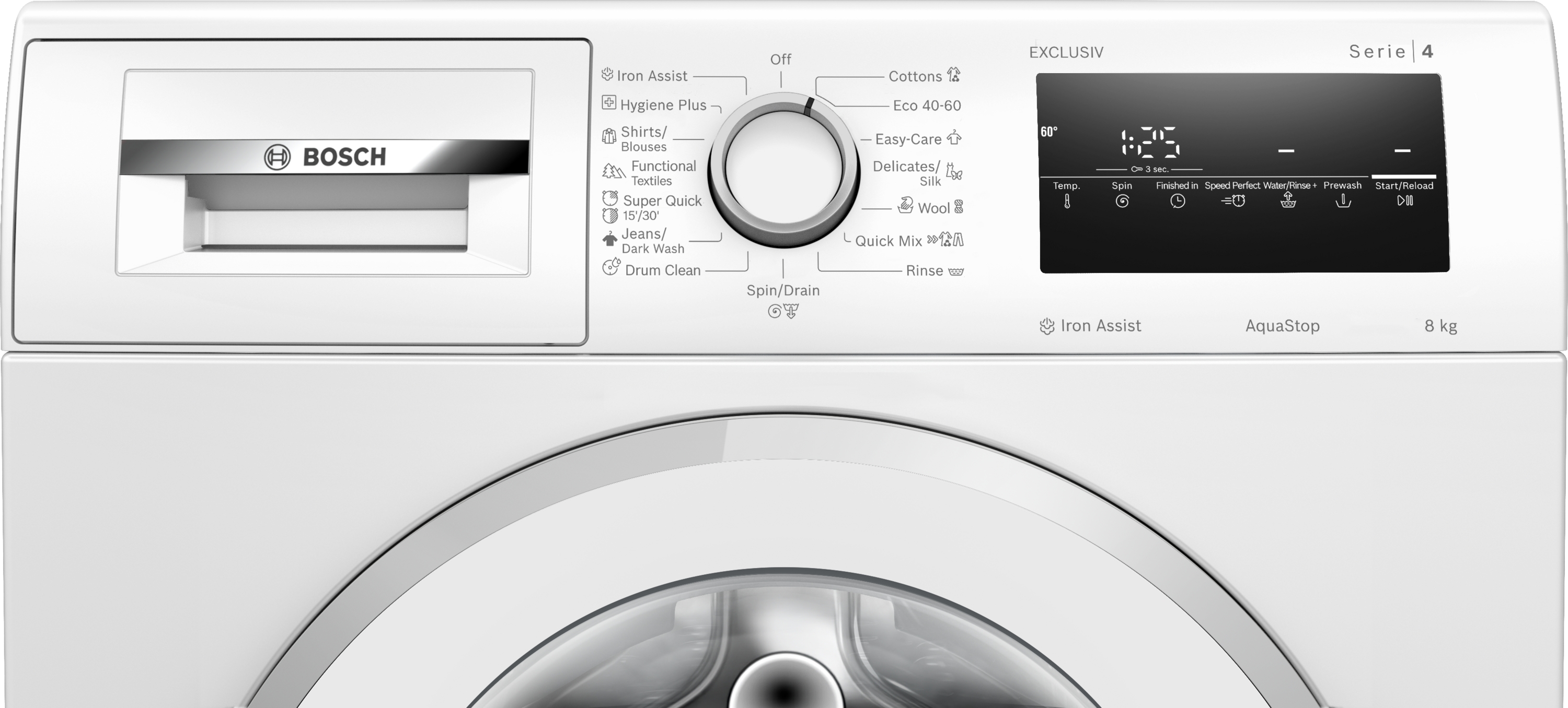 Series 4, washing machine, frontloader fullsize, 8 kg, 1400 rpm, WAN2829NBY