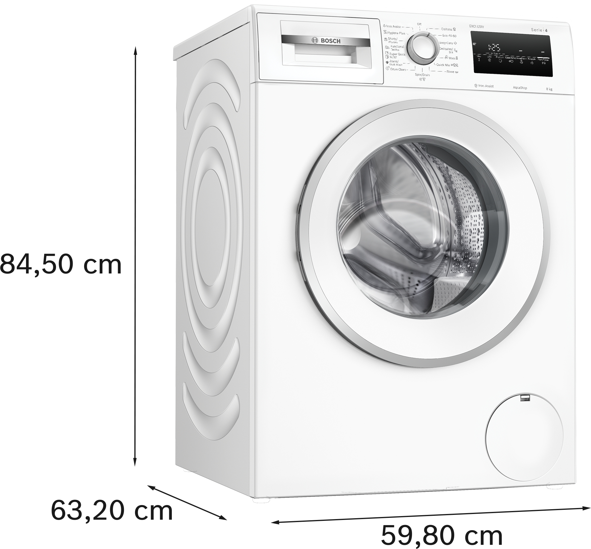 Series 4, washing machine, frontloader fullsize, 8 kg, 1400 rpm, WAN2829NBY