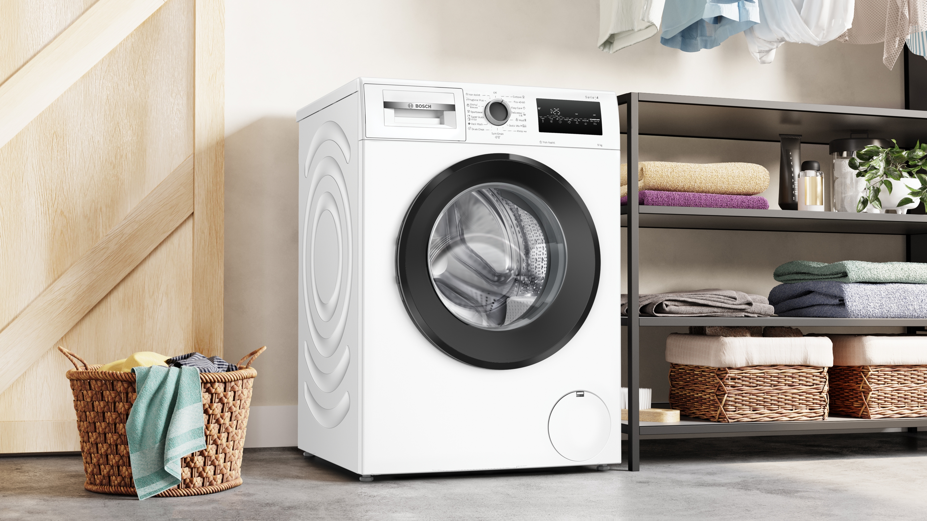 Series 4, washing machine, frontloader fullsize, 9 kg, 1400 rpm, WAN2826BBY
