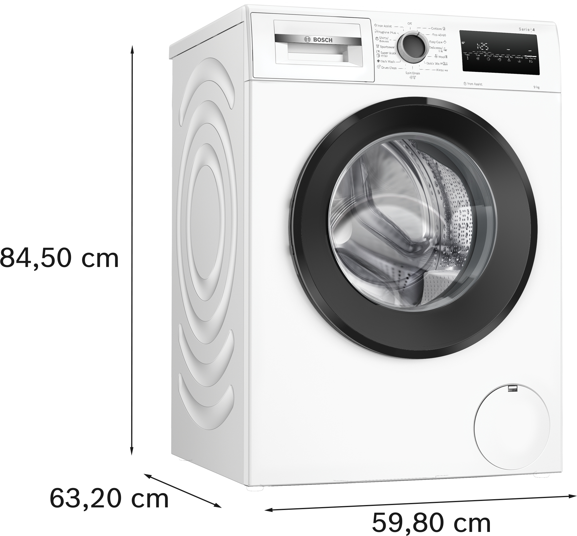 Series 4, washing machine, frontloader fullsize, 9 kg, 1400 rpm, WAN2826BBY