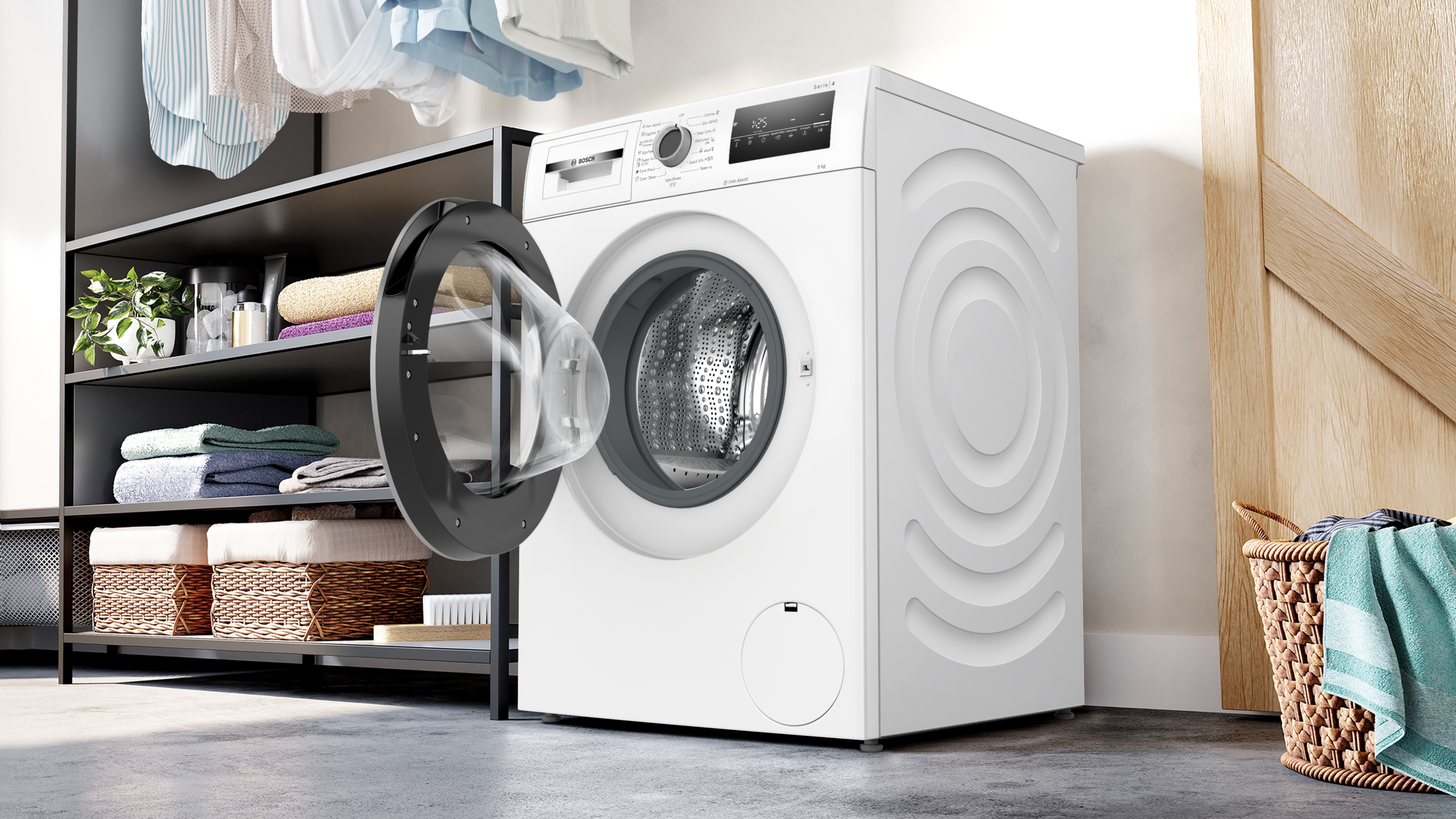 Series 4, washing machine, frontloader fullsize, 9 kg, 1400 rpm, WAN2826NBY