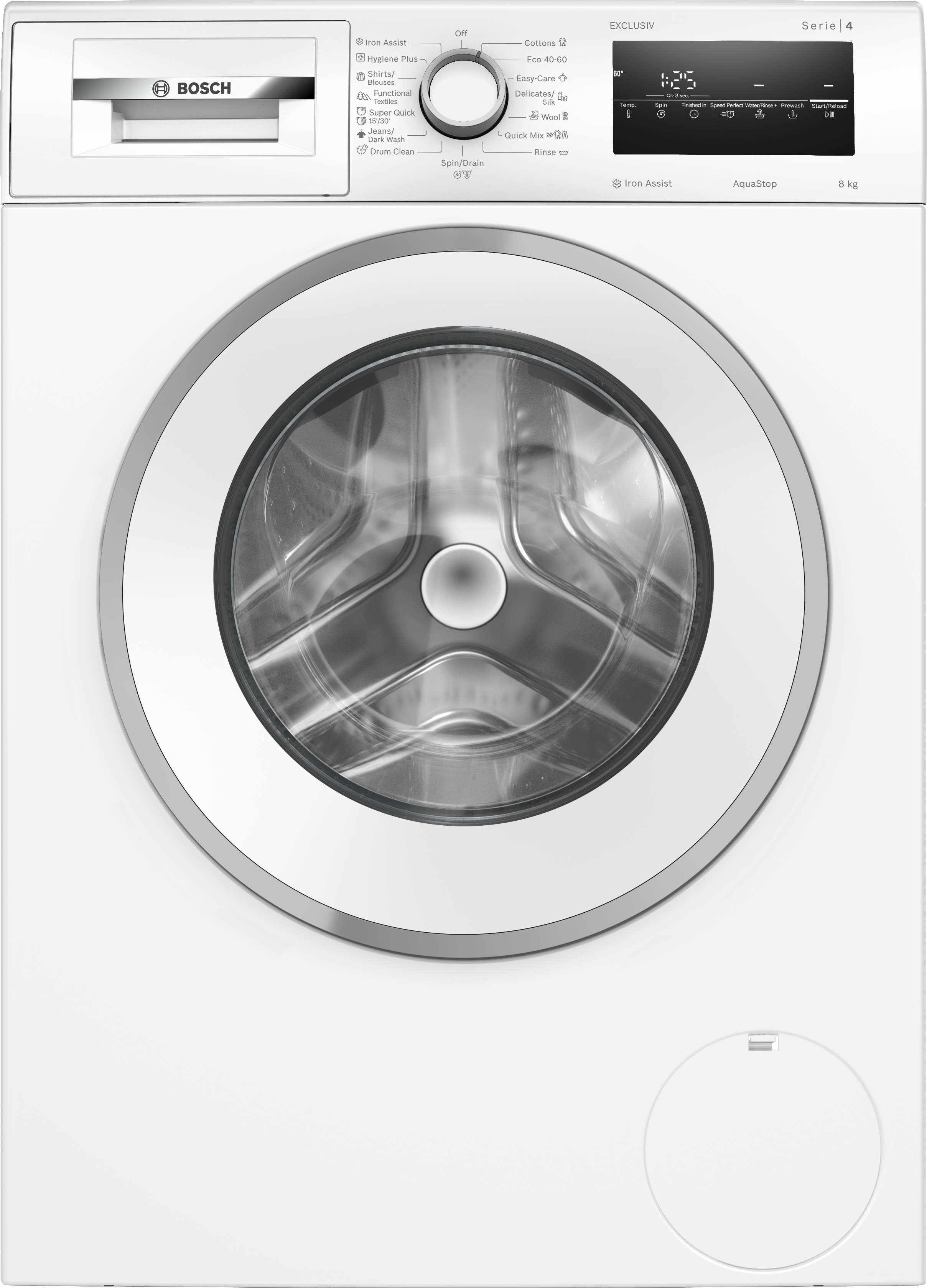 Series 4, washing machine, frontloader fullsize, 8 kg, 1400 rpm, WAN2829NBY