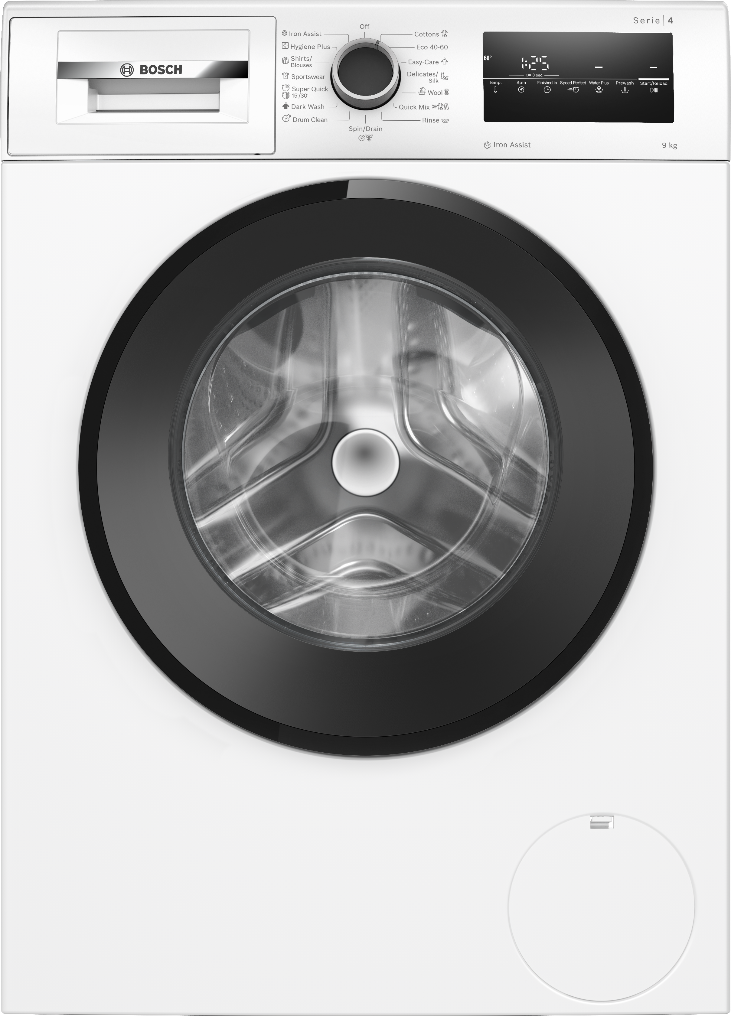 Series 4, washing machine, frontloader fullsize, 9 kg, 1400 rpm, WAN2826BBY