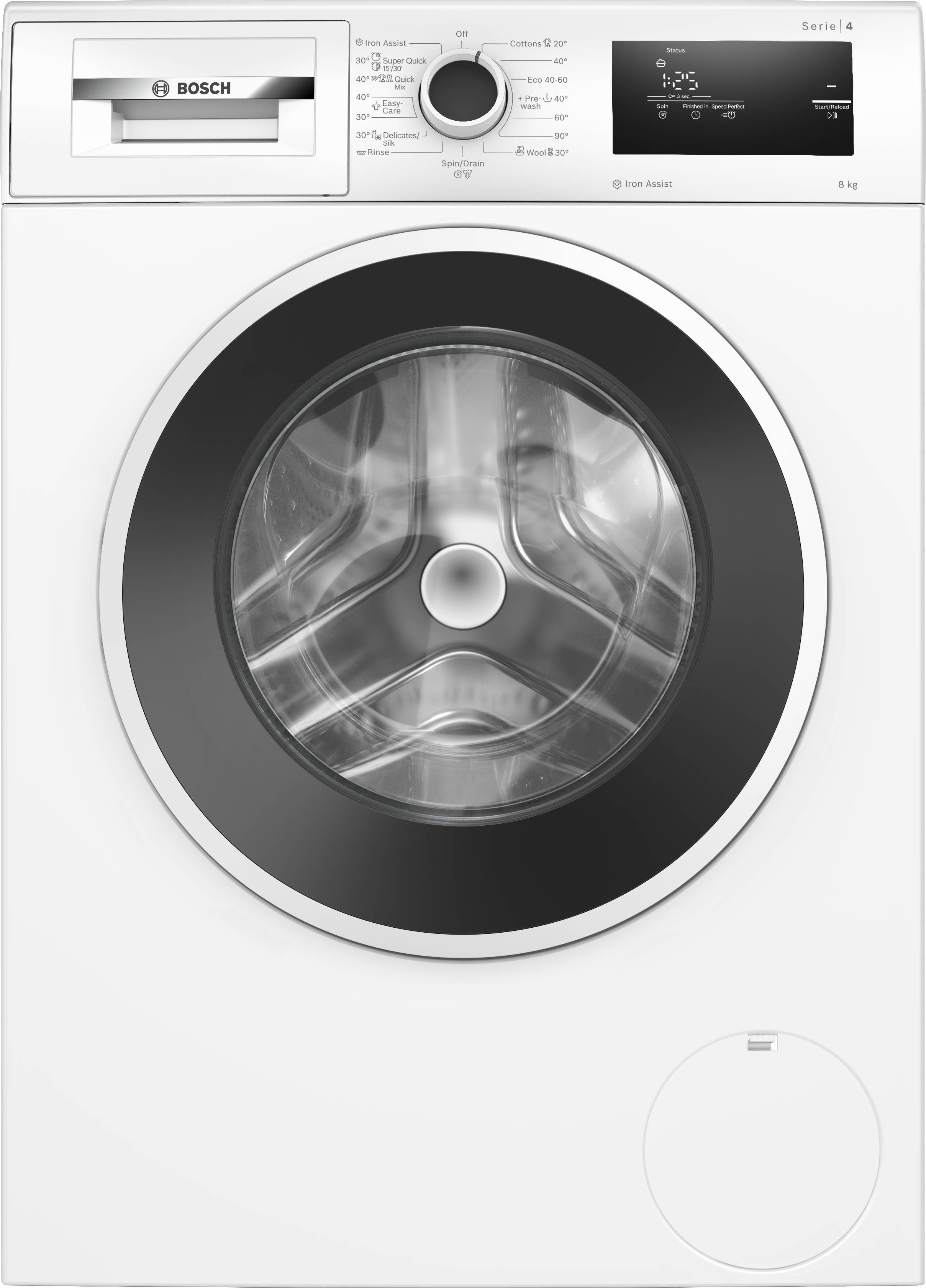 Series 4, washing machine, frontloader fullsize, 8 kg, 1200 rpm, WAN2406NBY