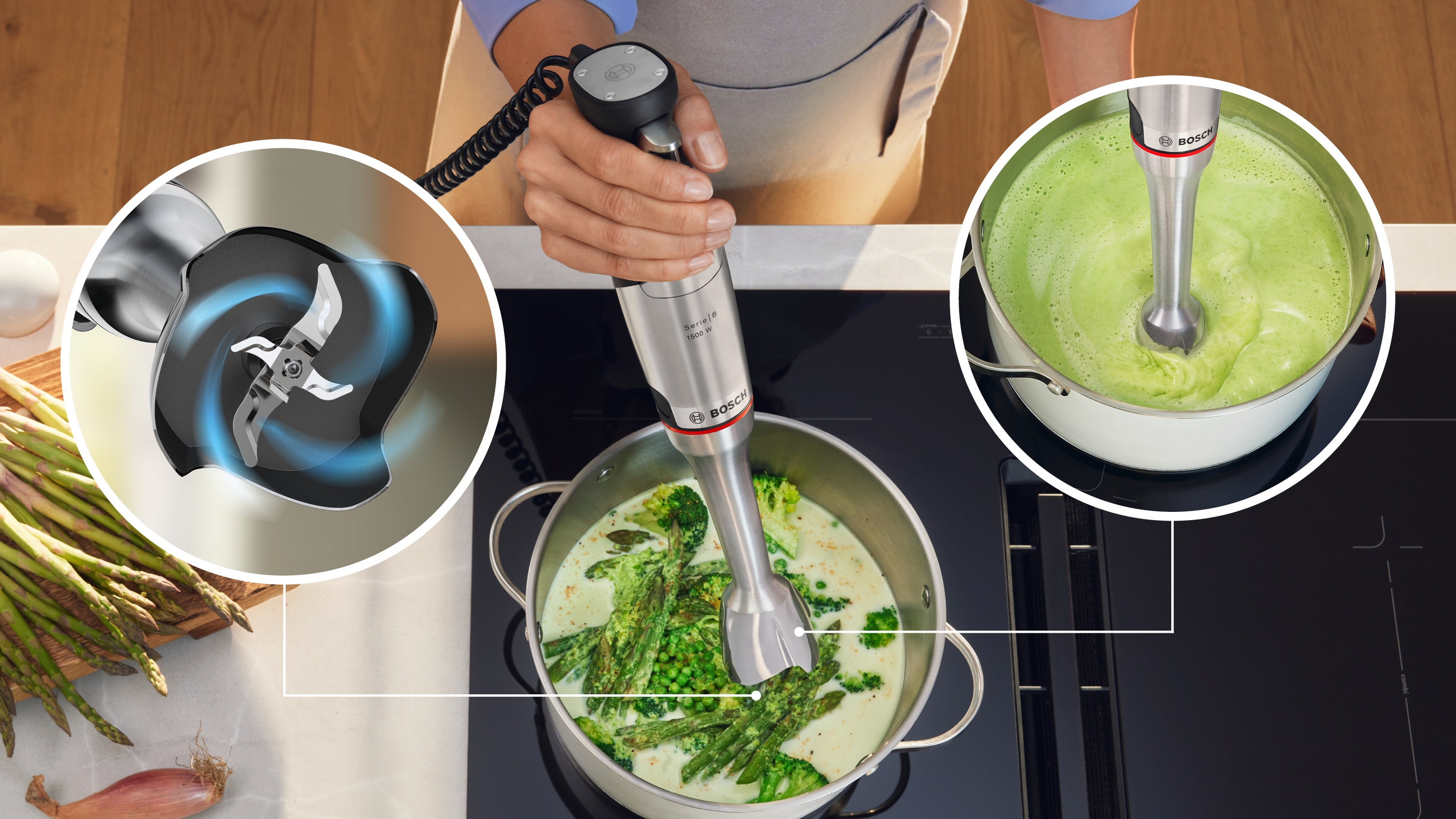 Series 8, Hand blender, ErgoMaster, 1500 W, Stainless steel, MSM8M934