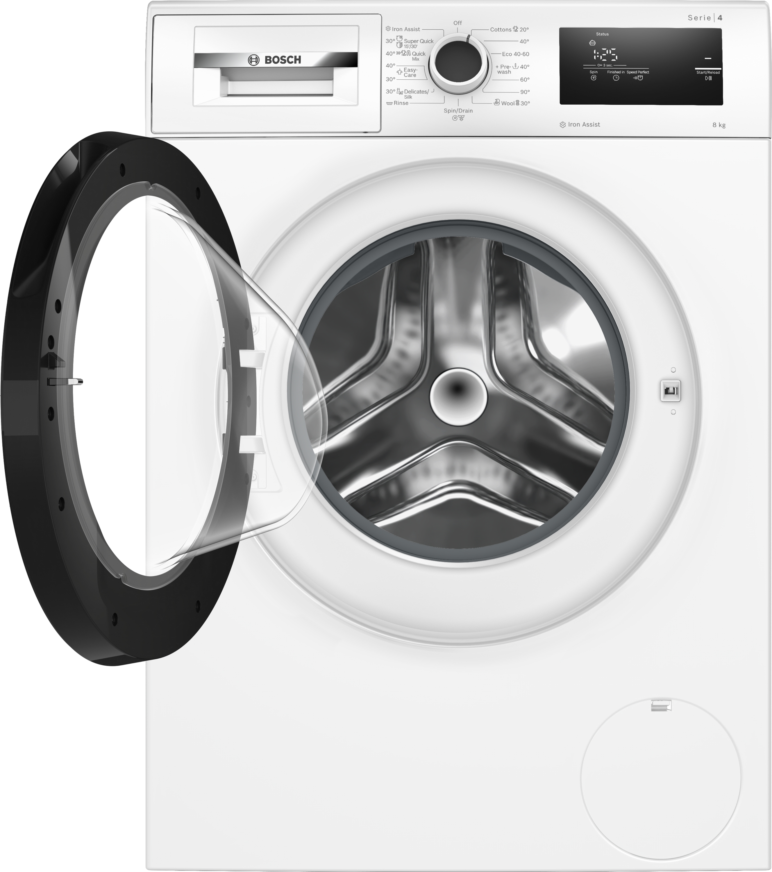 Series 4, washing machine, frontloader fullsize, 8 kg, 1200 rpm, WAN2406NBY