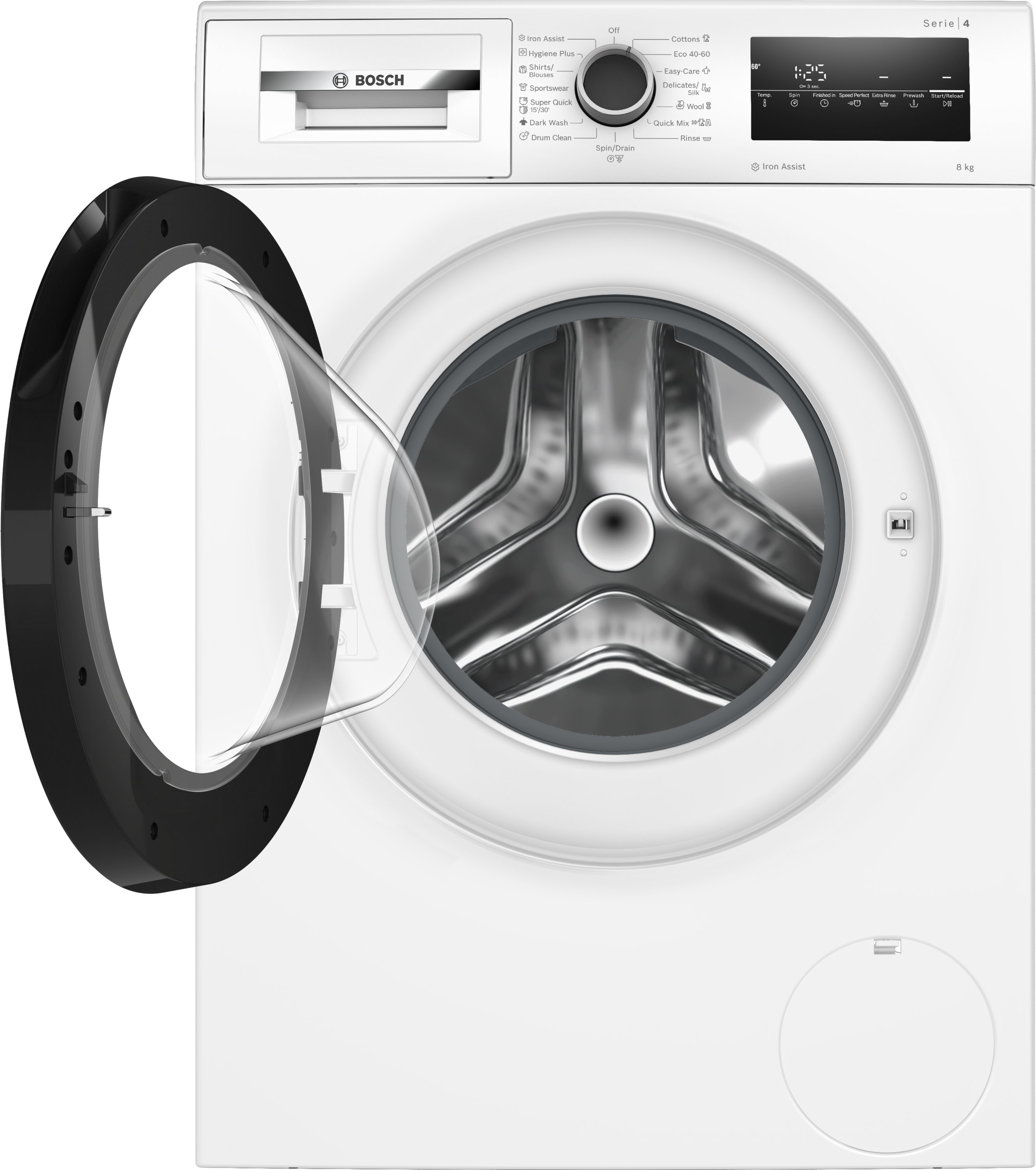 Series 4, washing machine, frontloader fullsize, 8 kg, 1200 rpm, WAN2426NBY
