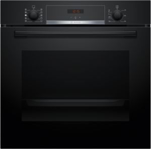 Series 4, Built-in oven with added steam function, 60 x 60 cm, Black, HQA534EB3