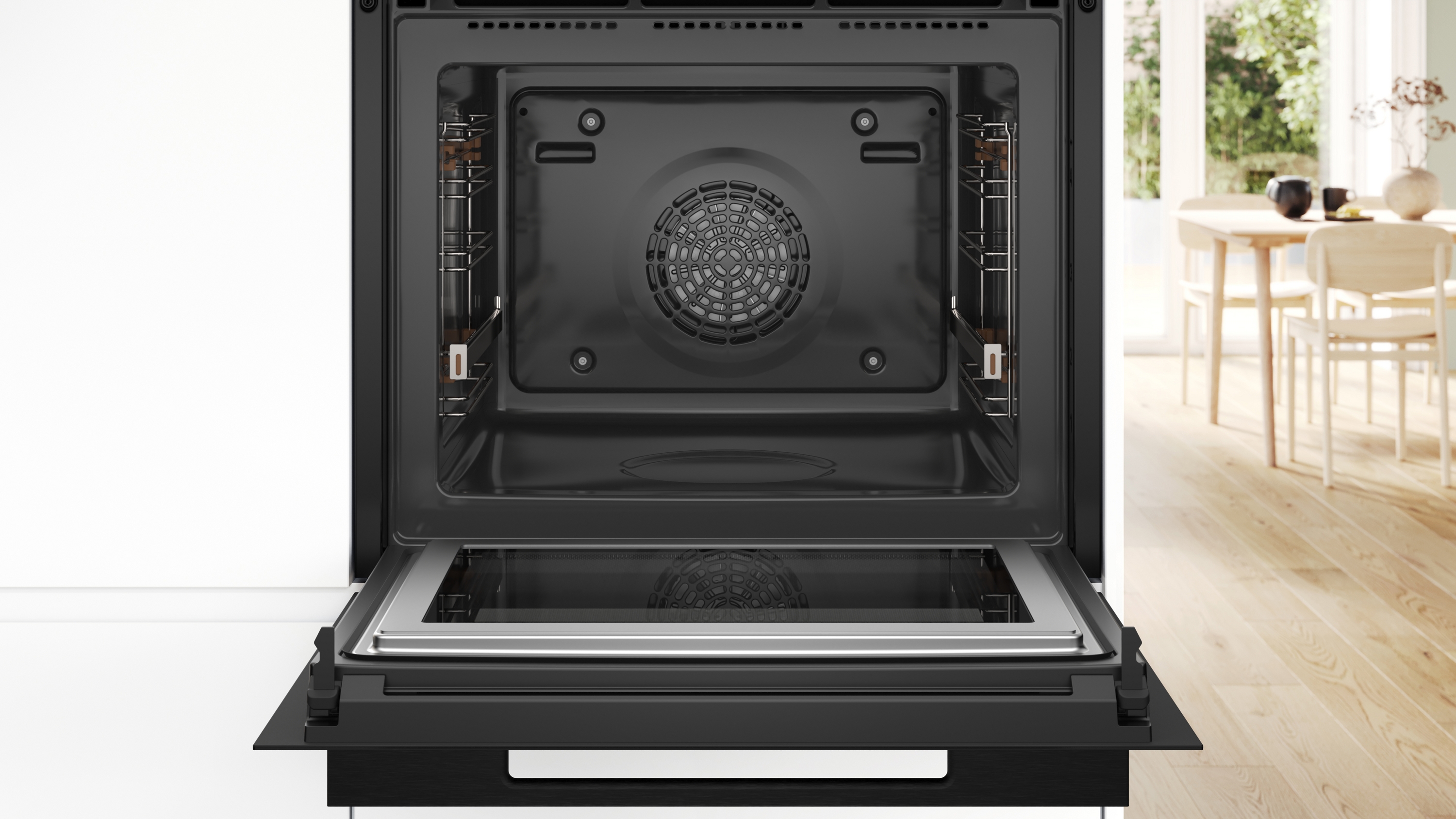 Series 8, Built-in oven with added steam and microwave function, 60 x 60 cm, Matt Black, HNG978NM1