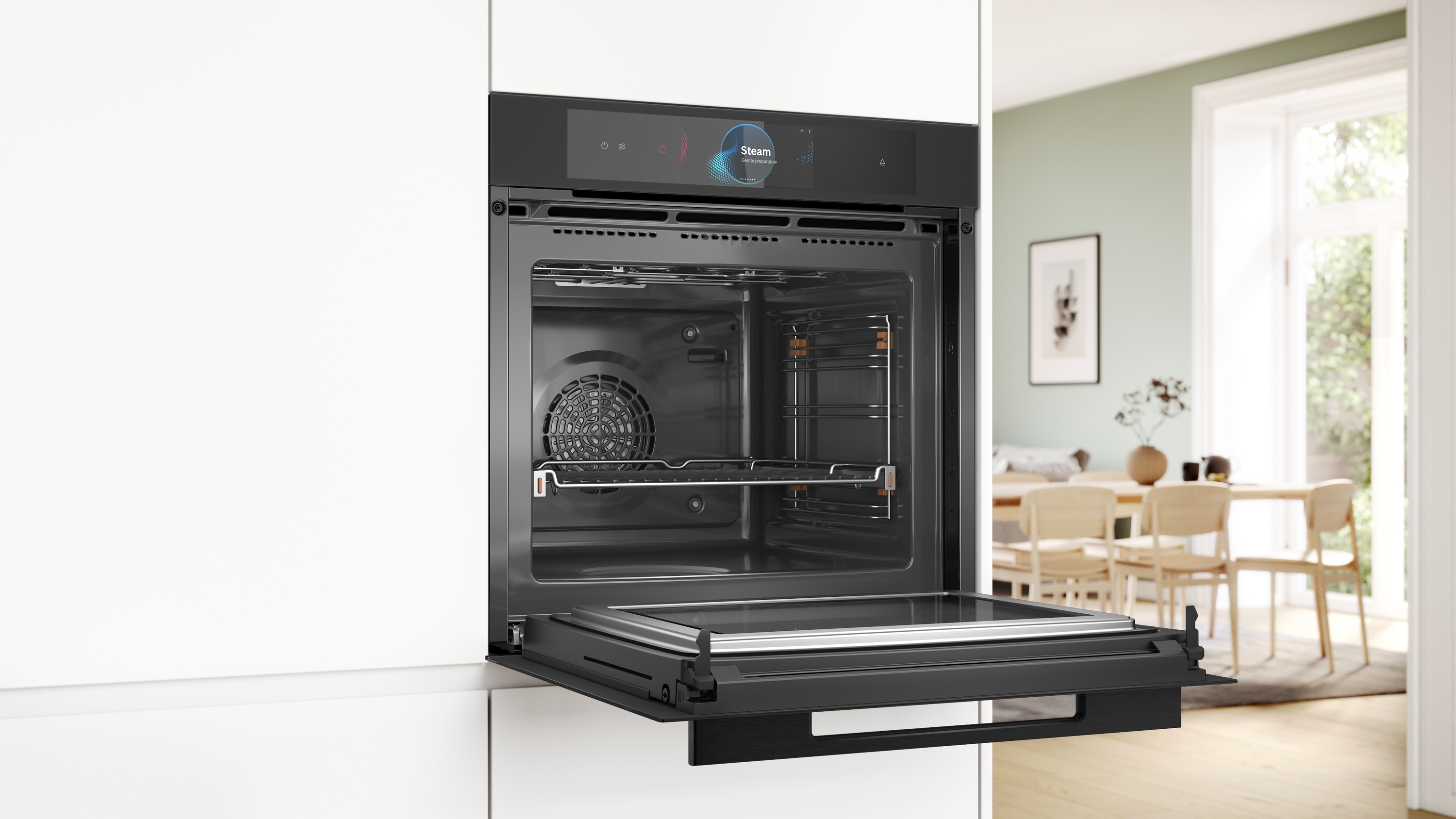 Series 8, Built-in oven with added steam and microwave function, 60 x 60 cm, Matt Black, HNG978NM1